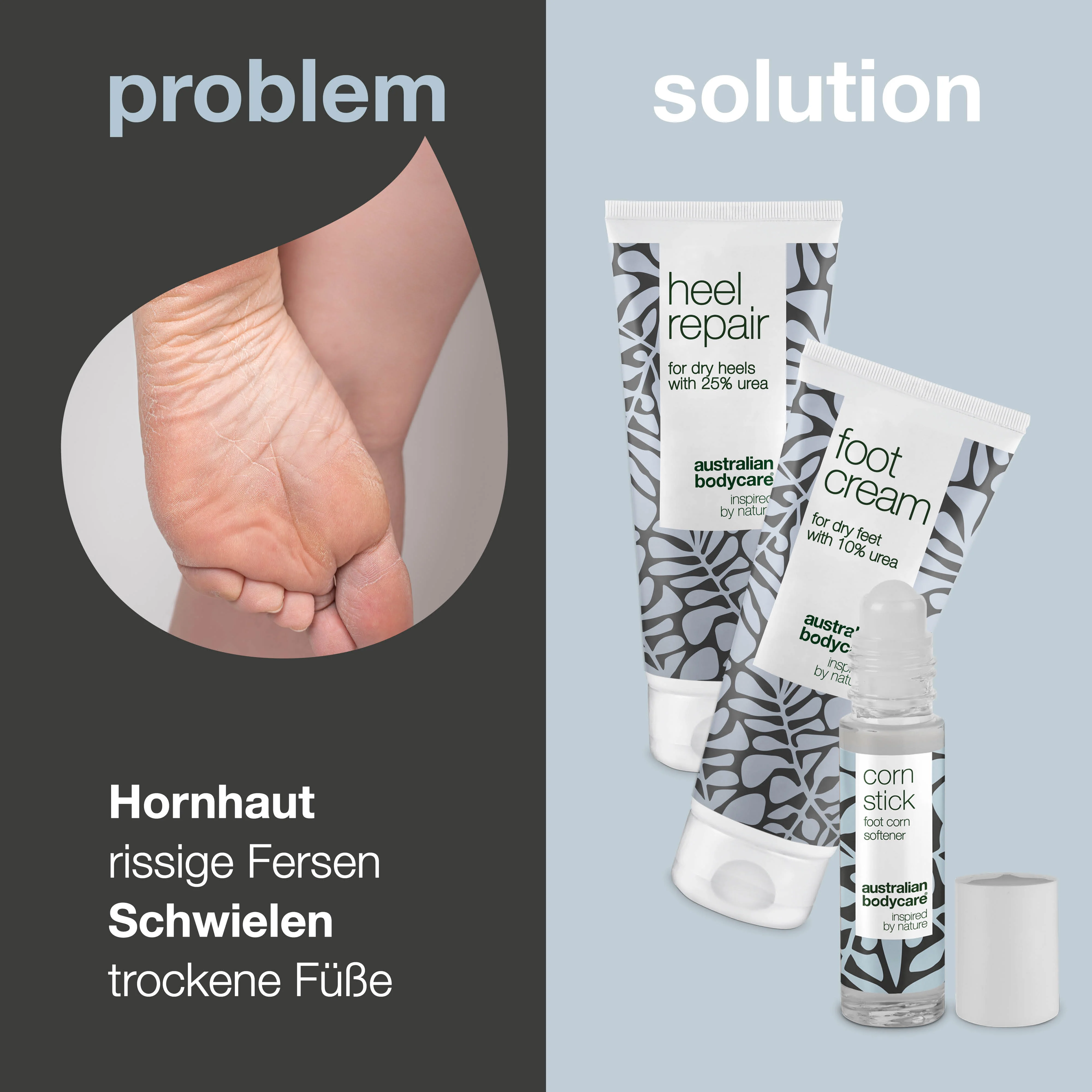 3 Produkte für Schwielen und Hühneraugen am Fuß — Fußcreme, Fersencreme und Hühneraugenstift für trockene Füße. - Image 2