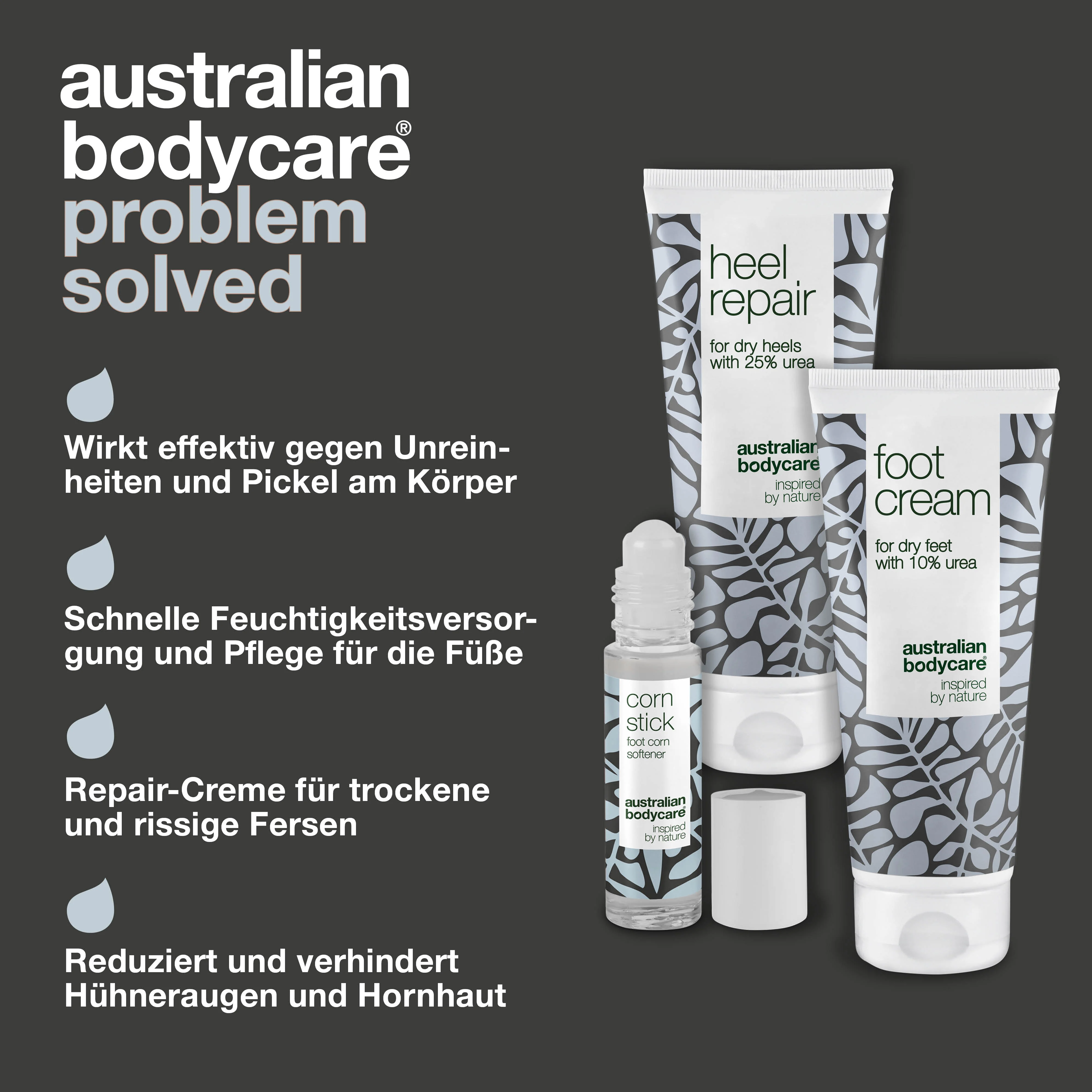 3 Produkte für Schwielen und Hühneraugen am Fuß — Fußcreme, Fersencreme und Hühneraugenstift für trockene Füße. - Image 3