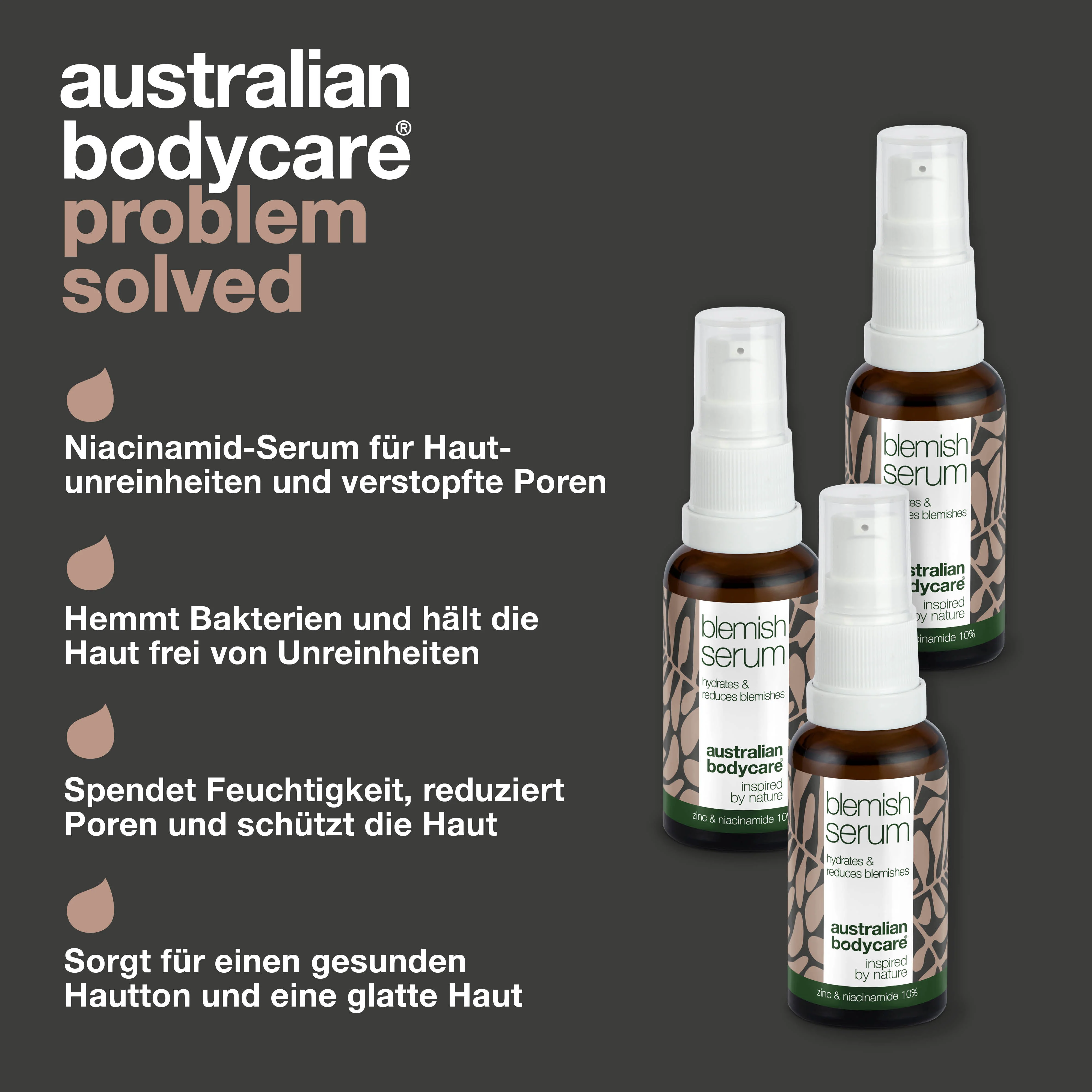 3 St. Niacinamid Serum bei Pickeln und unreiner Haut — Mit Niacinamid 10 %, Zink 1 % und Teebaumöl bei unreiner und fettiger Haut - Image 3