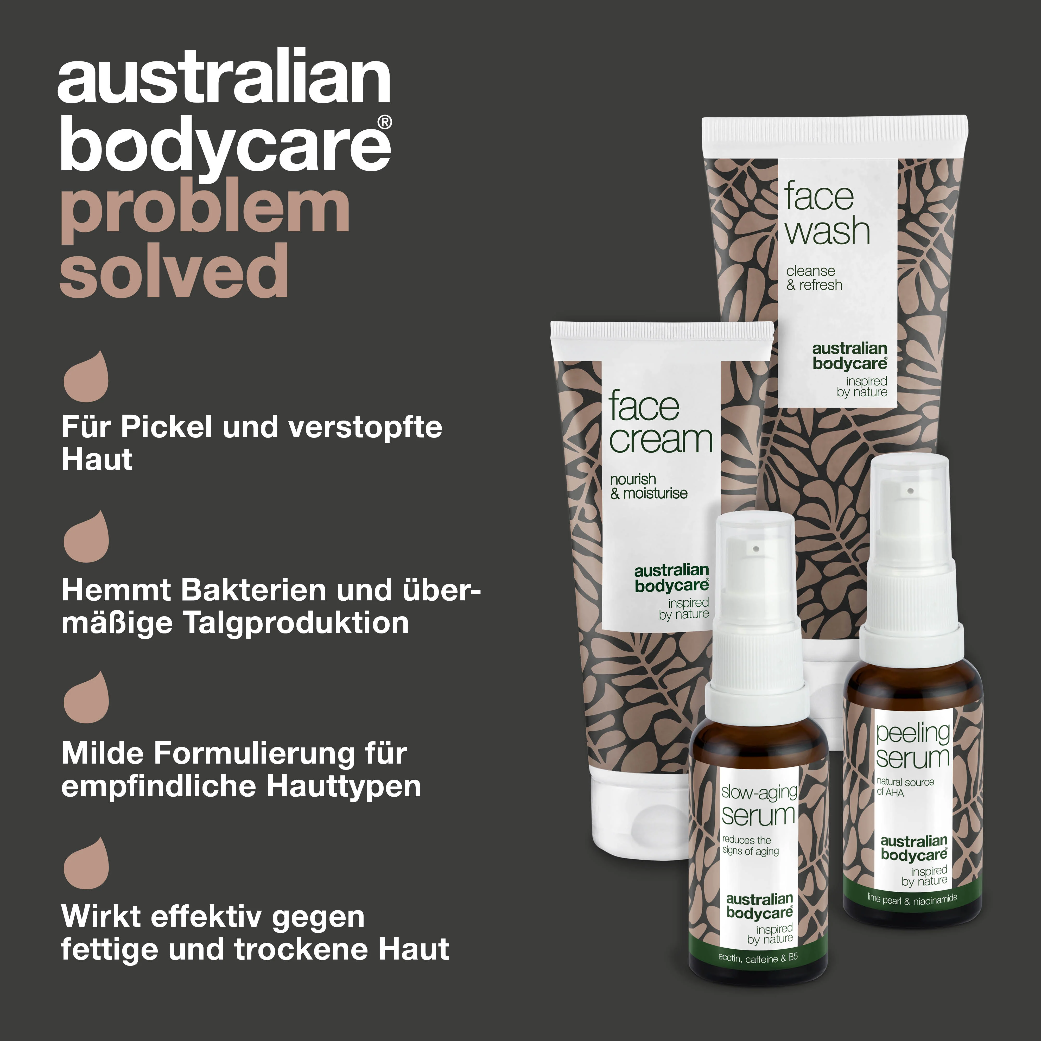 4er Paket mit Anti-Age Produkten für reife Haut (50+) — Anti-Age Serum, Peeling Serum, Reinigung und Gesichtscreme gegen Falten - Image 3