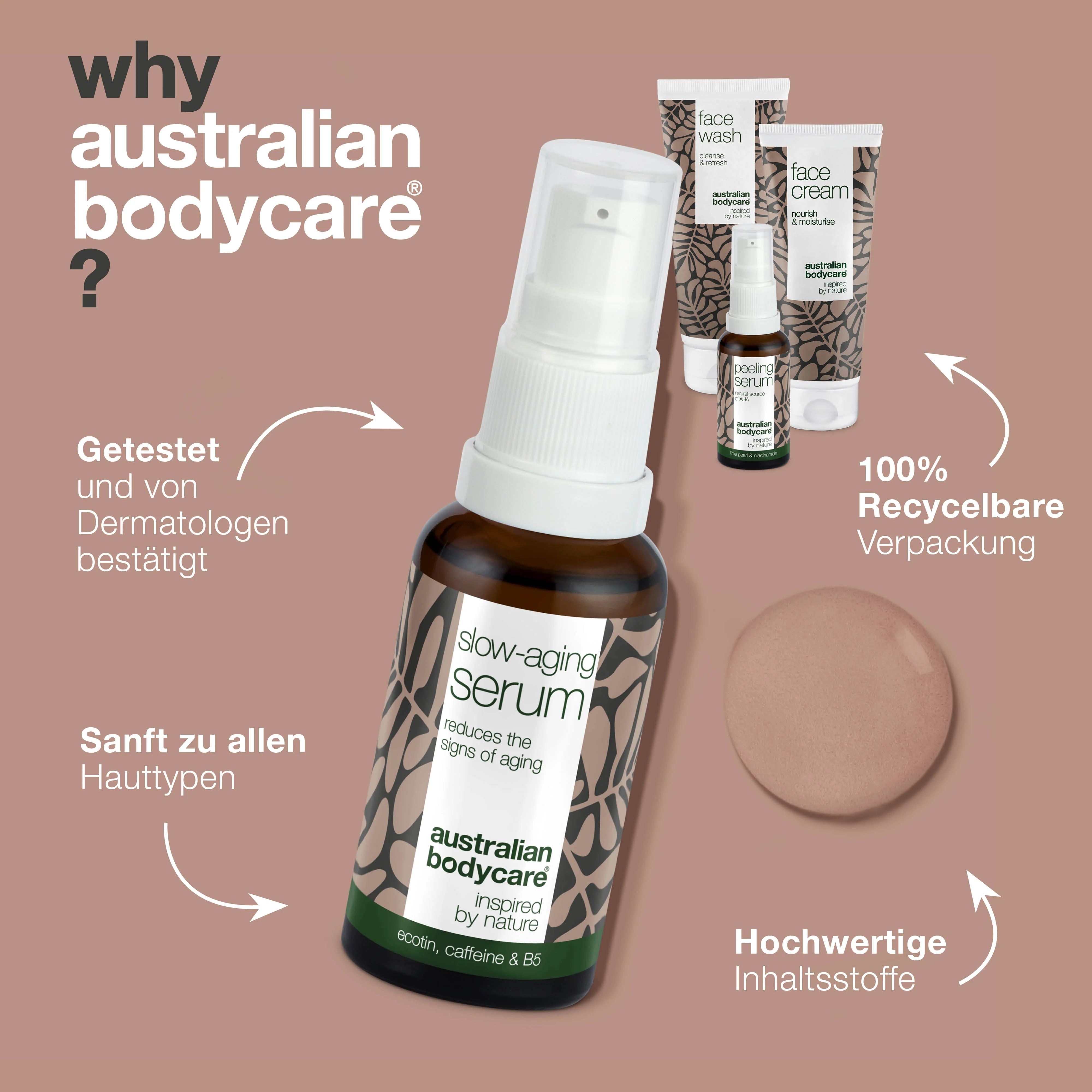4er Paket mit Anti-Age Produkten für reife Haut (50+) — Anti-Age Serum, Peeling Serum, Reinigung und Gesichtscreme gegen Falten - Image 4