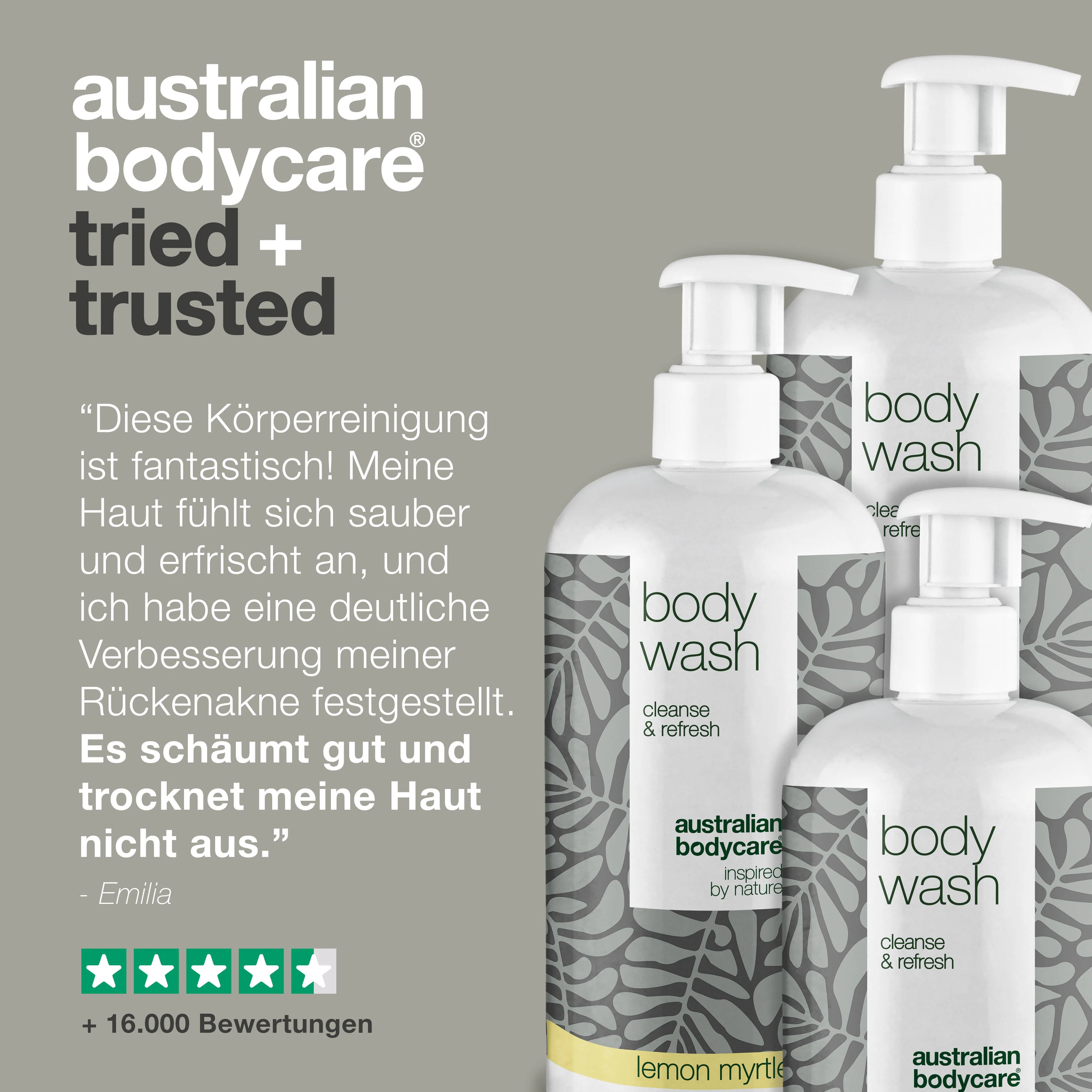 3 Body Wash - Angebotspaket — Angebotspaket mit 3 Duschgels (500 ml): Teebaumöl, Lemon Myrtle & Mint - Image 5