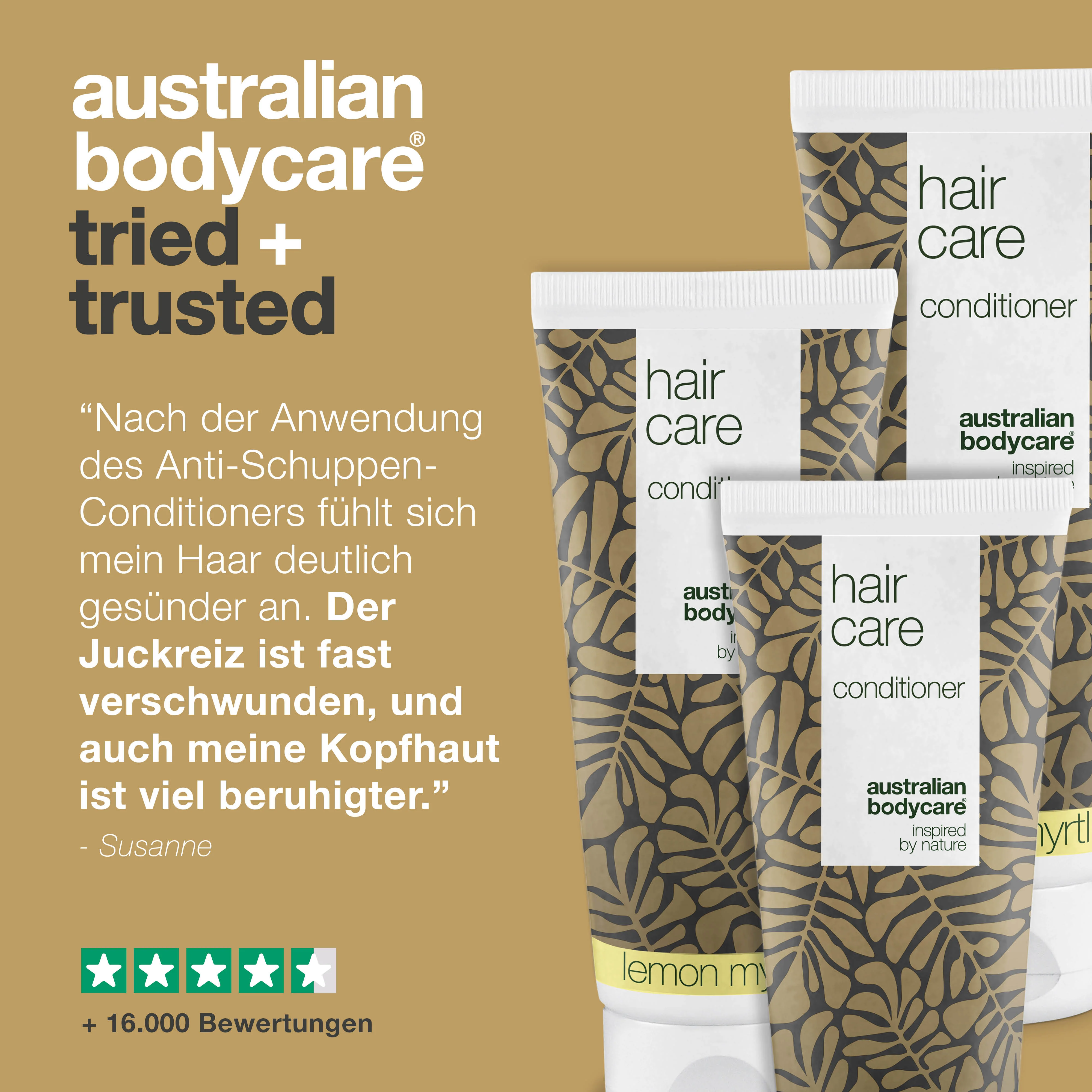 3 Hair Care Spülung - Angebotspaket — Angebotspaket mit 3 Haarspülungen (200 ml): Teebaumöl & Lemon Myrtle - Image 5