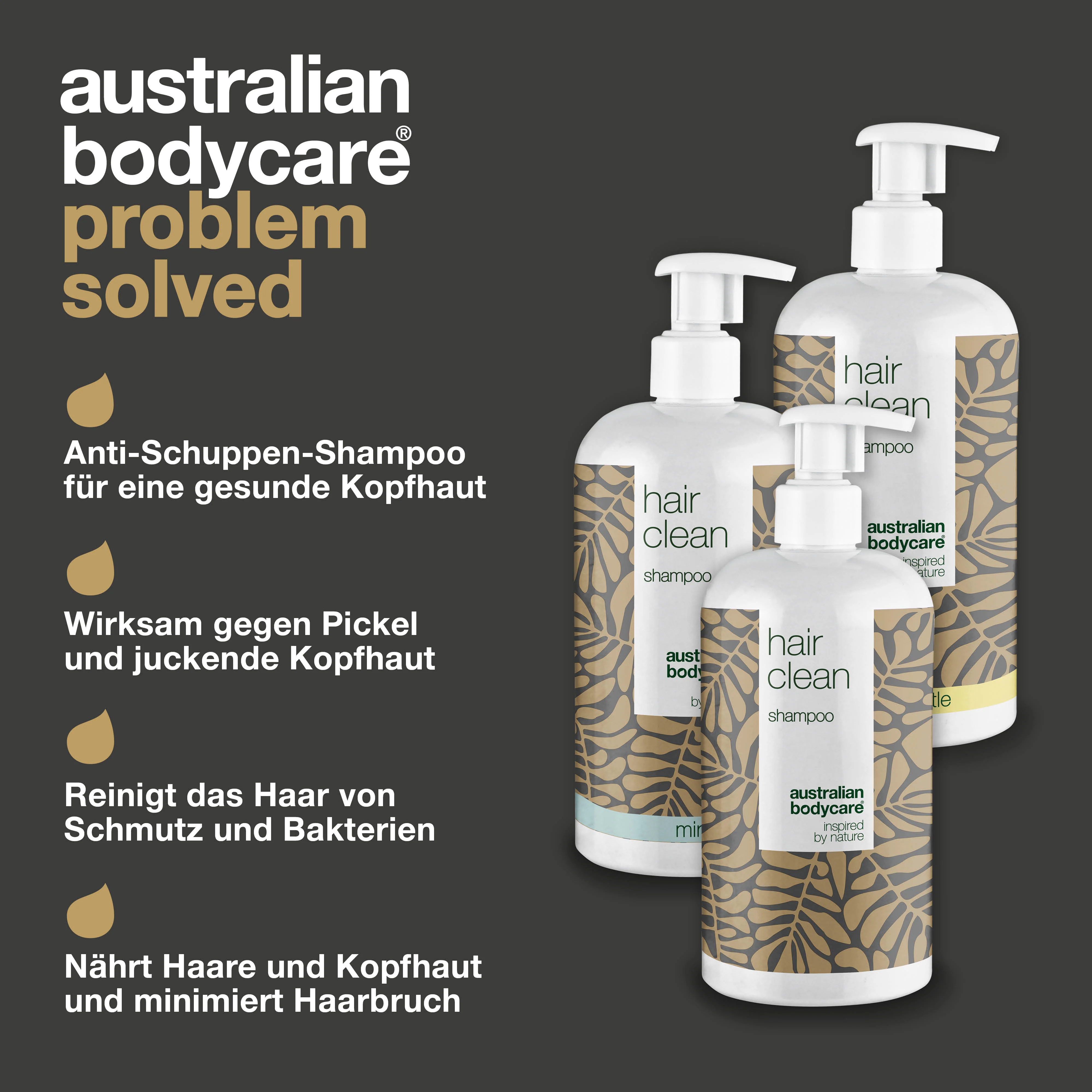 3 Hair Clean shampoo - Angebotspaket — Angebotspaket mit 3 Shampoos 500 ml: Teebaumöl, Lemon Myrtle & Mint - Image 3