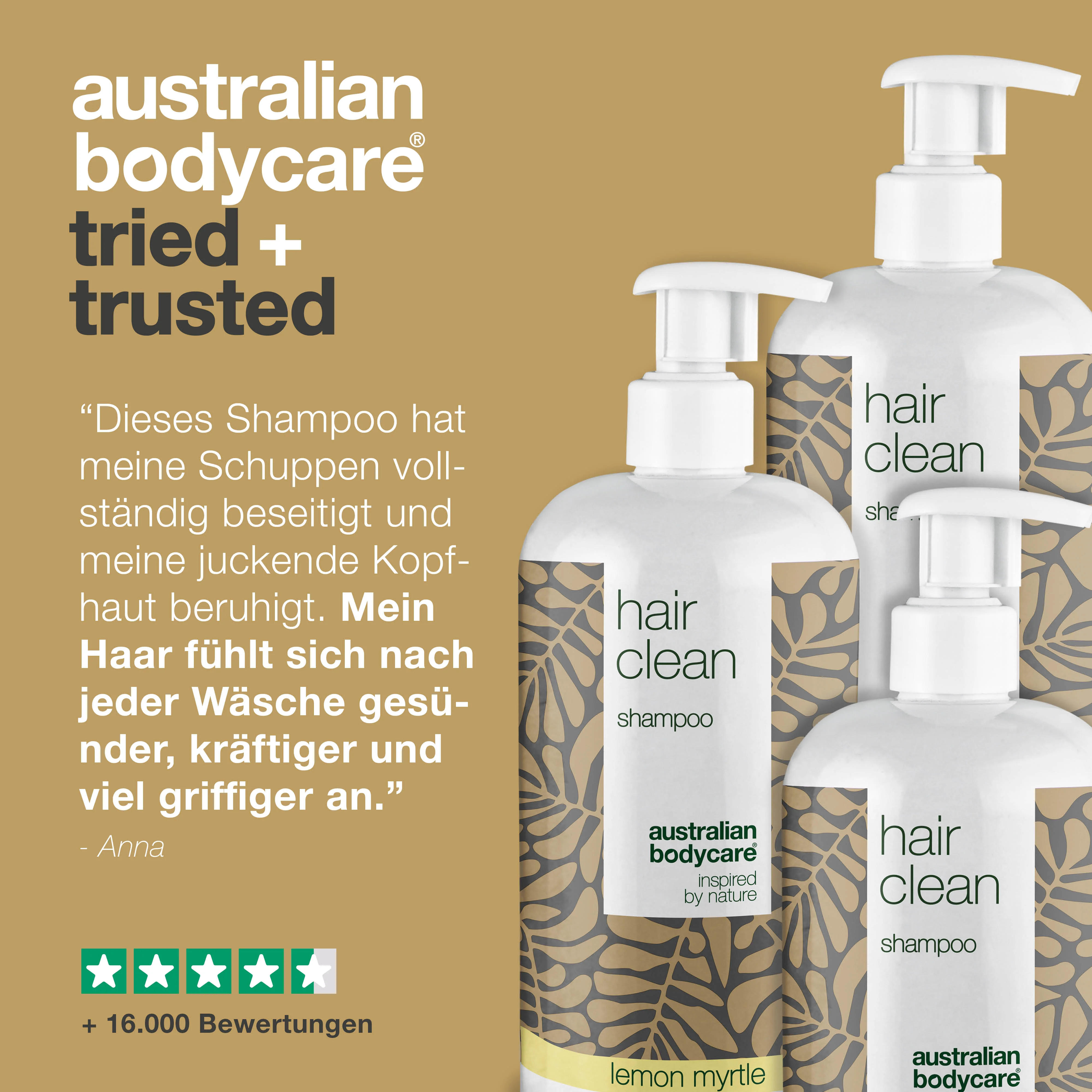 3 Hair Clean shampoo - Angebotspaket — Angebotspaket mit 3 Shampoos 500 ml: Teebaumöl, Lemon Myrtle & Mint - Image 5