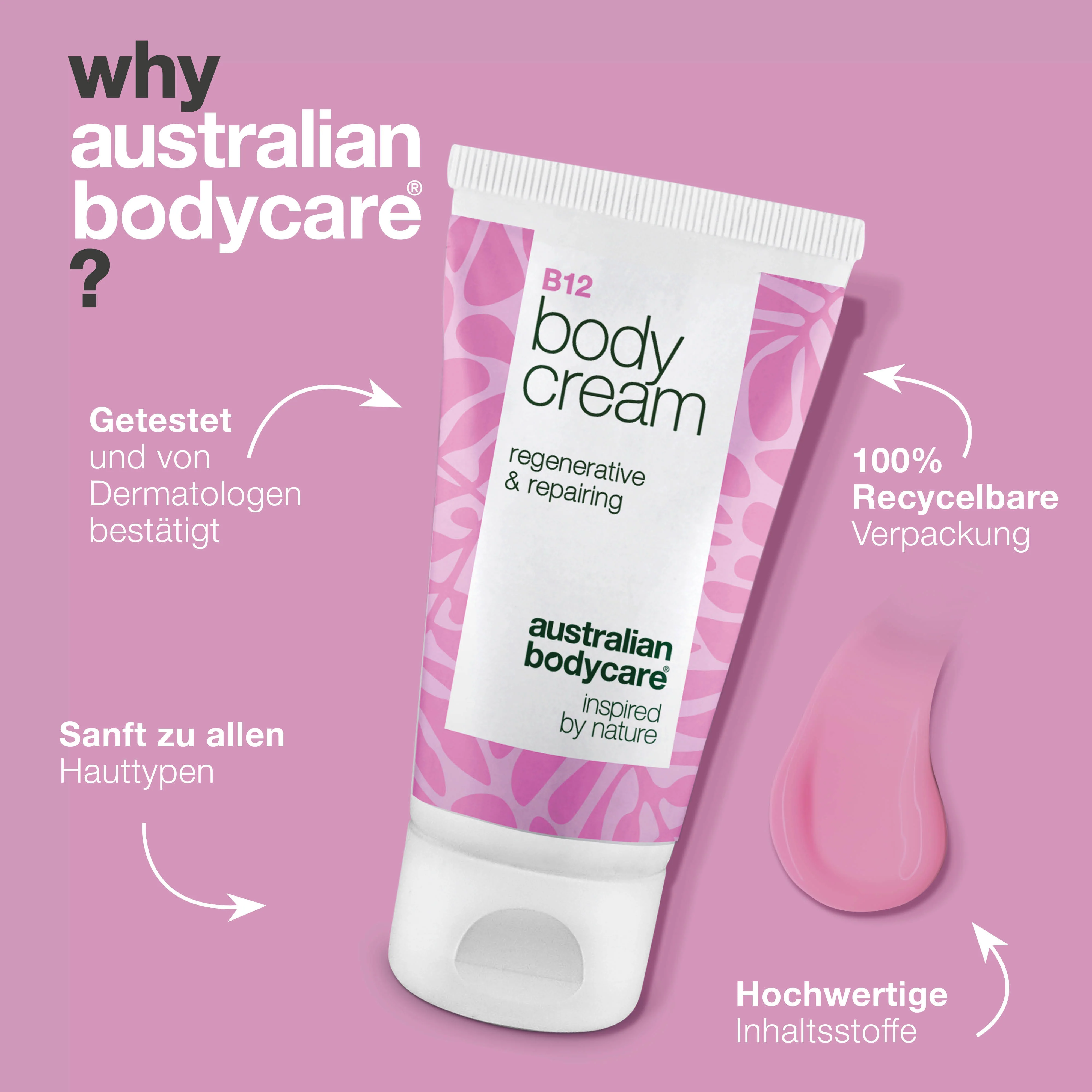 B12 Body Cream – Regenerierende Creme mit Vitamin B12 — Feuchtigkeitsspendende B12 Body Cream für weiche Haut. Für alle Hauttypen. - Image 4