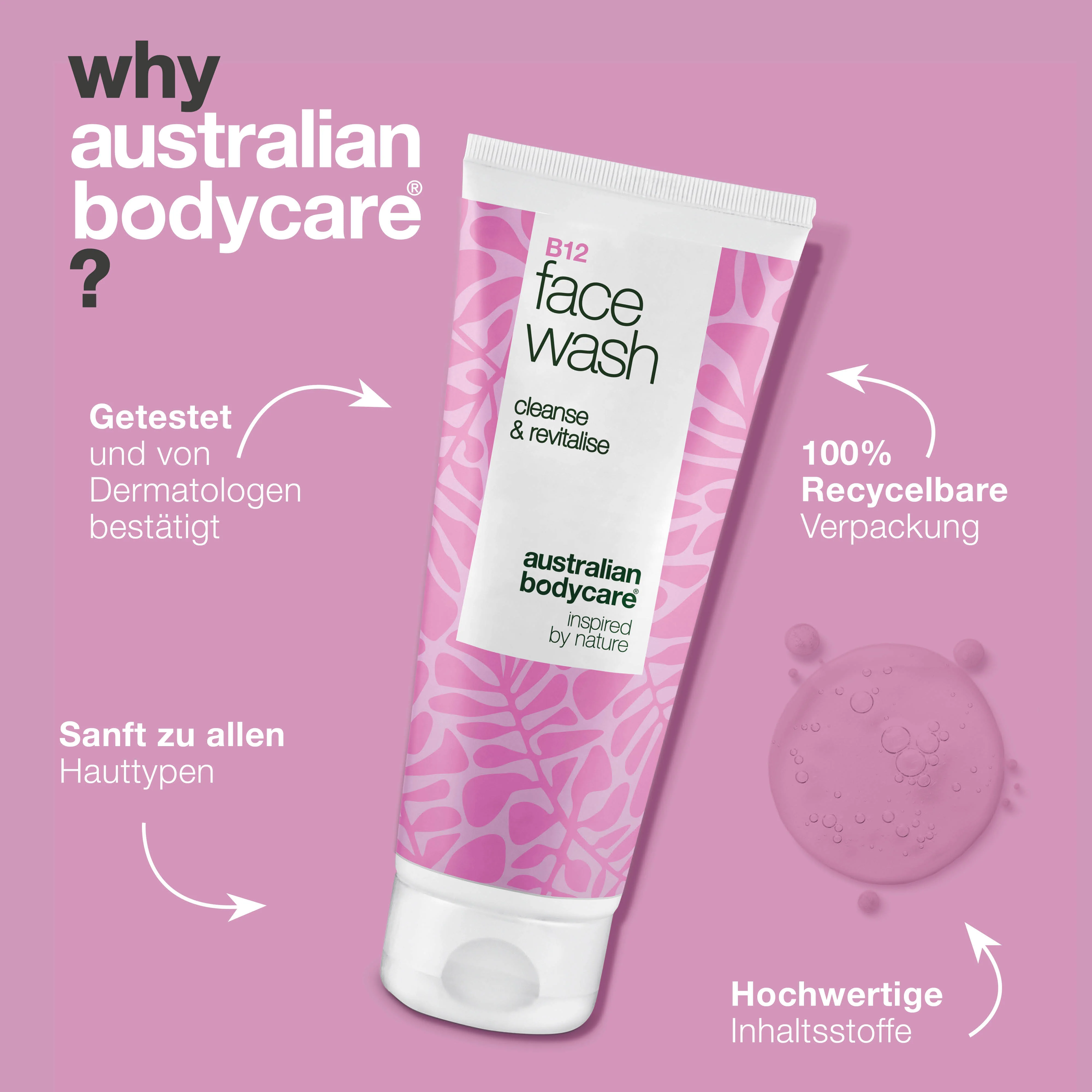 B12 Face Wash – Täglicher Reiniger gegen Schmutz und Unreinheiten — Effektiver B12-Gesichtsreiniger, der Make-up und Unreinheiten entfernt. Für eine saubere, natürlich strahlende Haut. - Image 4
