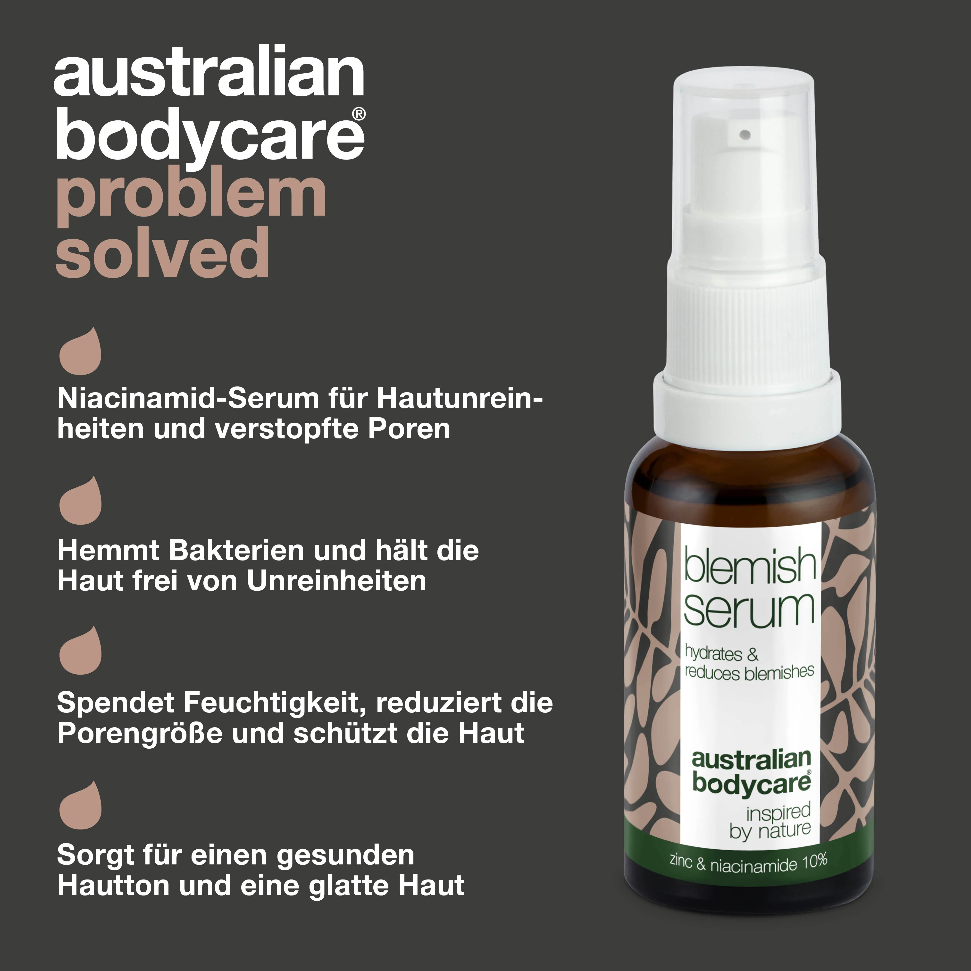 Anti Pickel Serum mit Niacinamiden — Gesichtsserum mit Niacinamiden 10%, Zink 1% und Teebaumöl bei Pickeln, Mitessern und unreiner Haut - Image 3