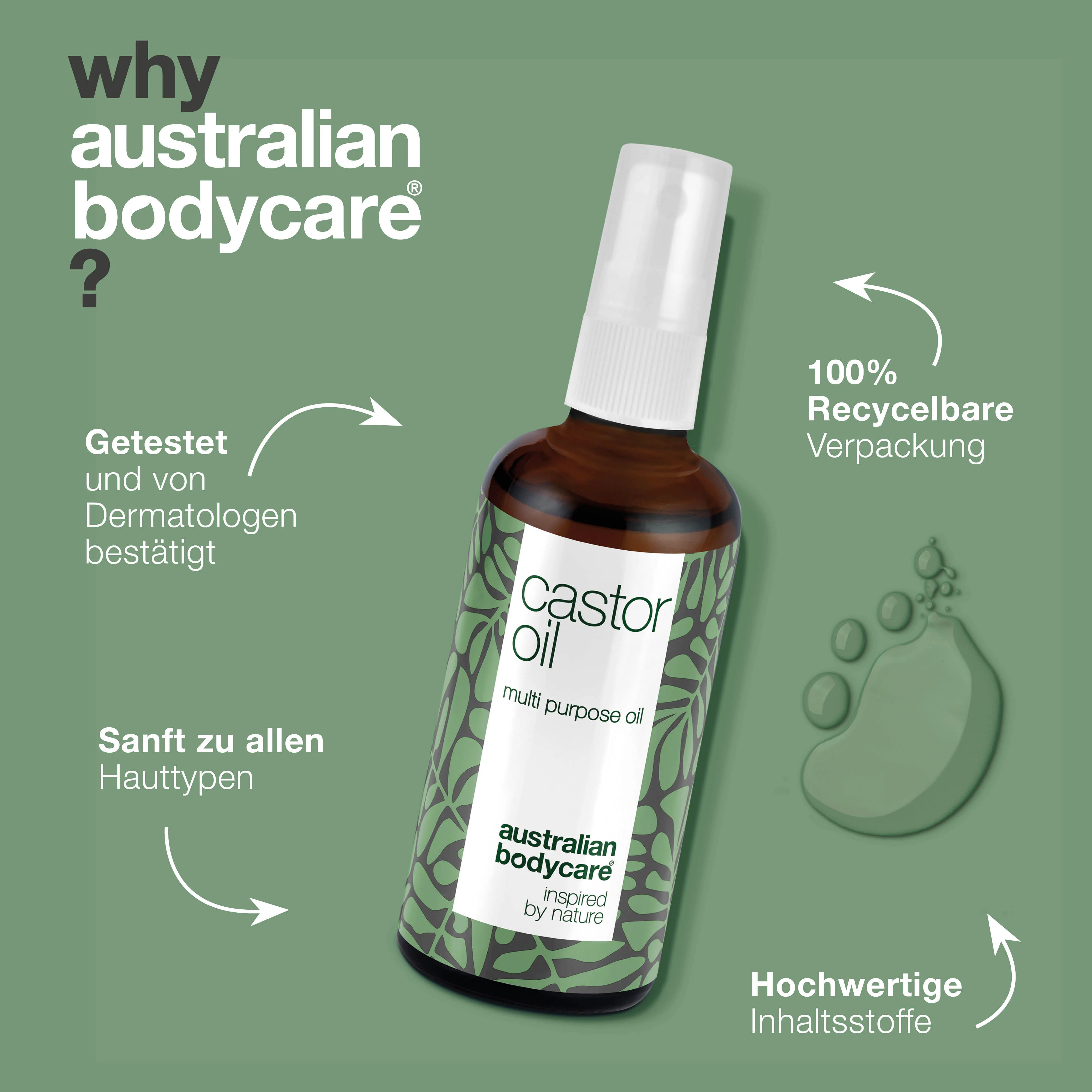 Castor Oil – Pflegendes Rizinusöl für Haut & Haare — Feuchtigkeitsspendendes Rizinusöl für Haut, Haare, Wimpern & Brauen. Pflegt die Kopfhaut & stärkt Wimpern. 100 % natürlich. - Image 4