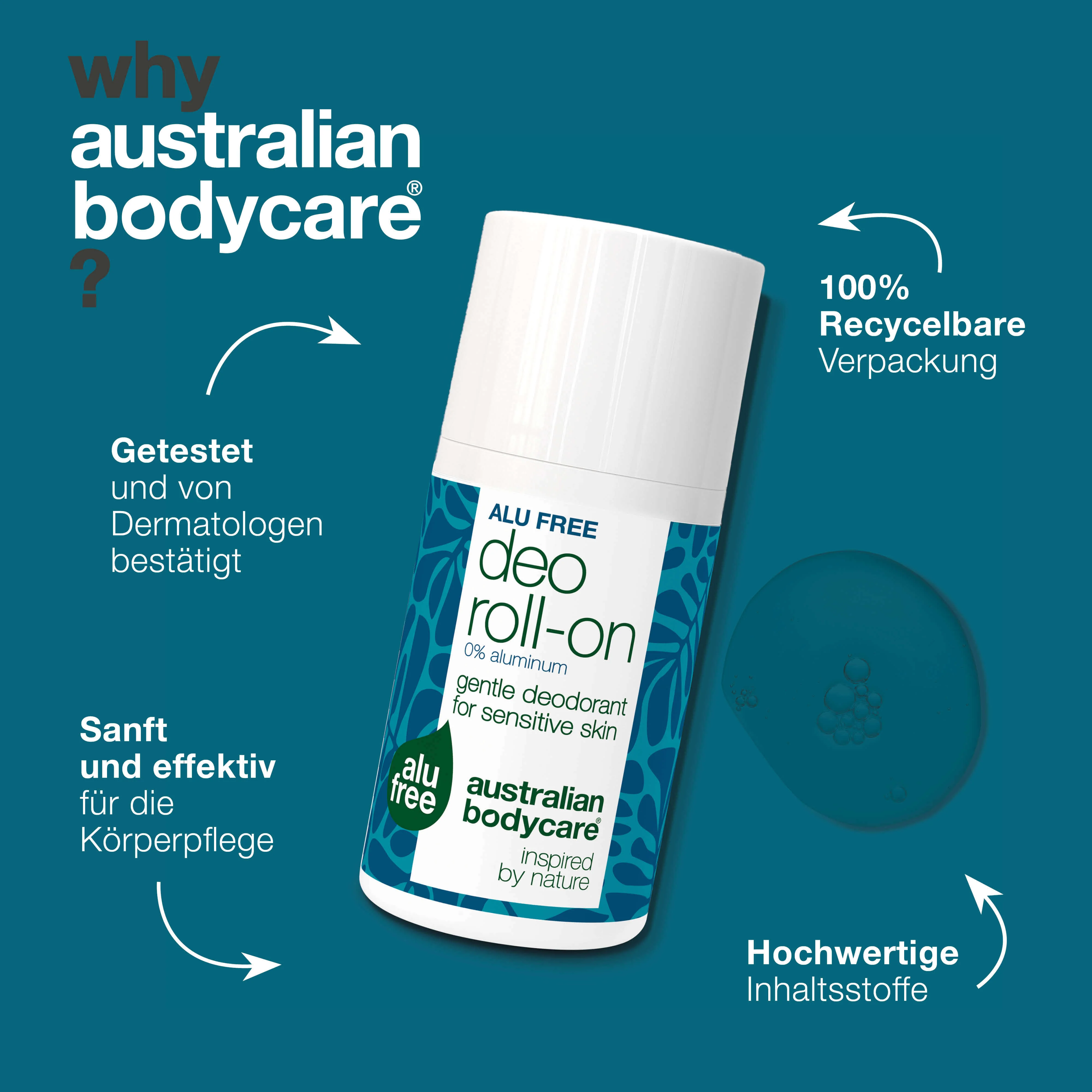Natürliches Roll-On Deodorant ohne Aluminium gegen Schweißgeruch — Deodorant ohne Aluminium für langanhaltende Frische – sanft zur Haut, stark gegen Geruch, ganz ohne Rückstände auf der Kleidung. - Image 4