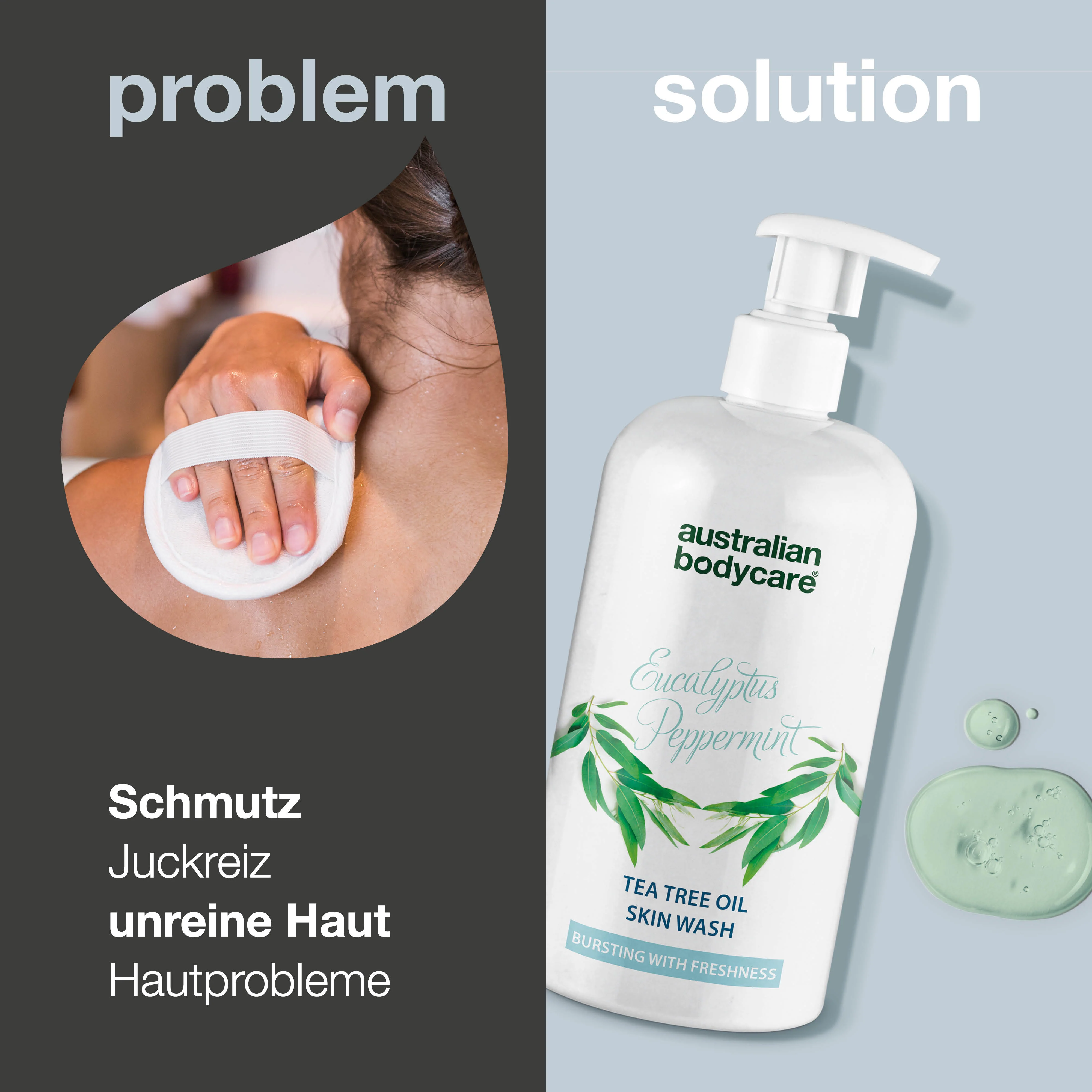 Professionelle Eucalyptus Peppermint Skin Wash — Duschgel für den professionellen Gebrauch mit natürlichem Teebaumöl und australischem Eukalyptus - Image 2