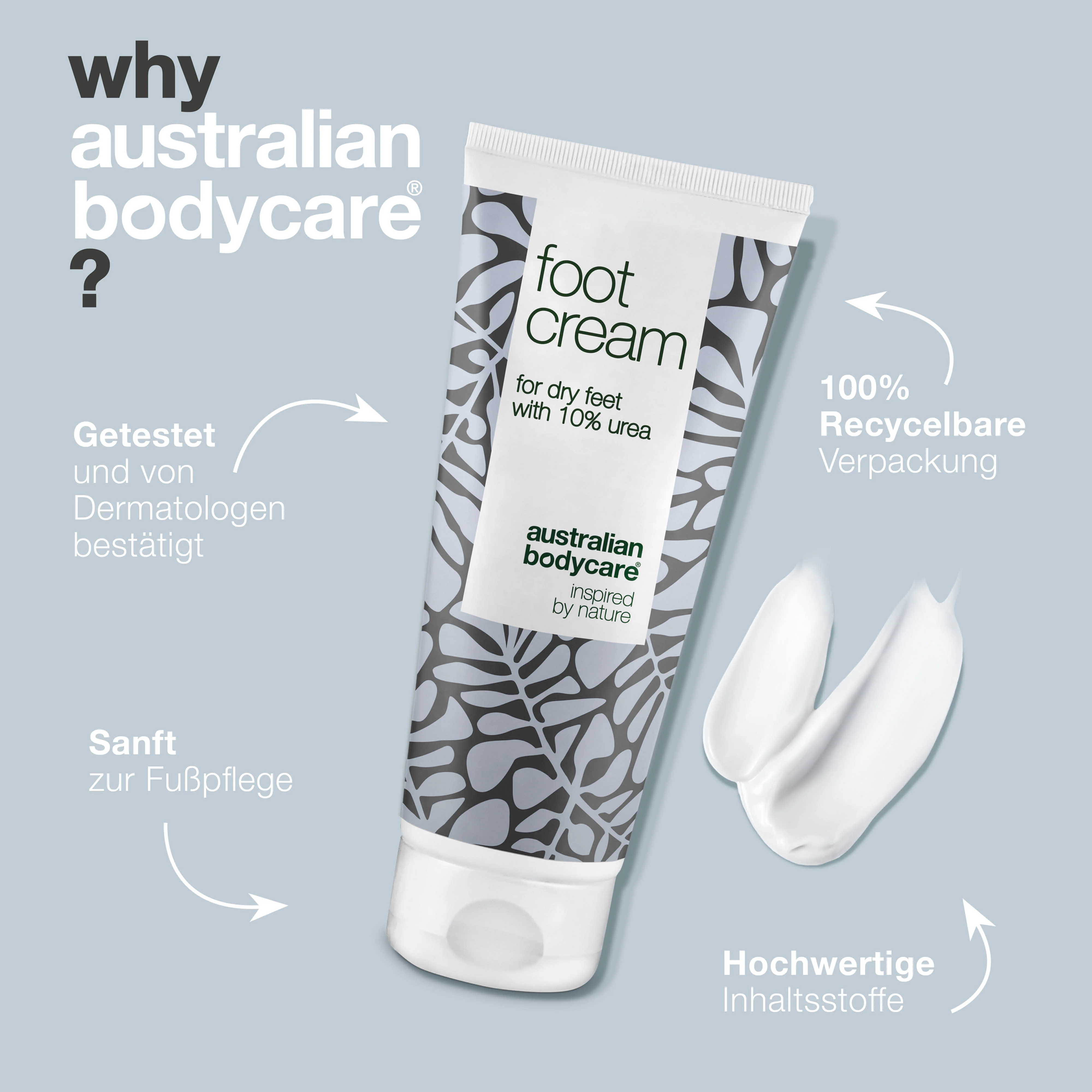 Fußcreme mit 10 % Urea für trockene füße — Fußcreme für Frauen & Männer bei Hornhaut und Fußschweiß - Image 4