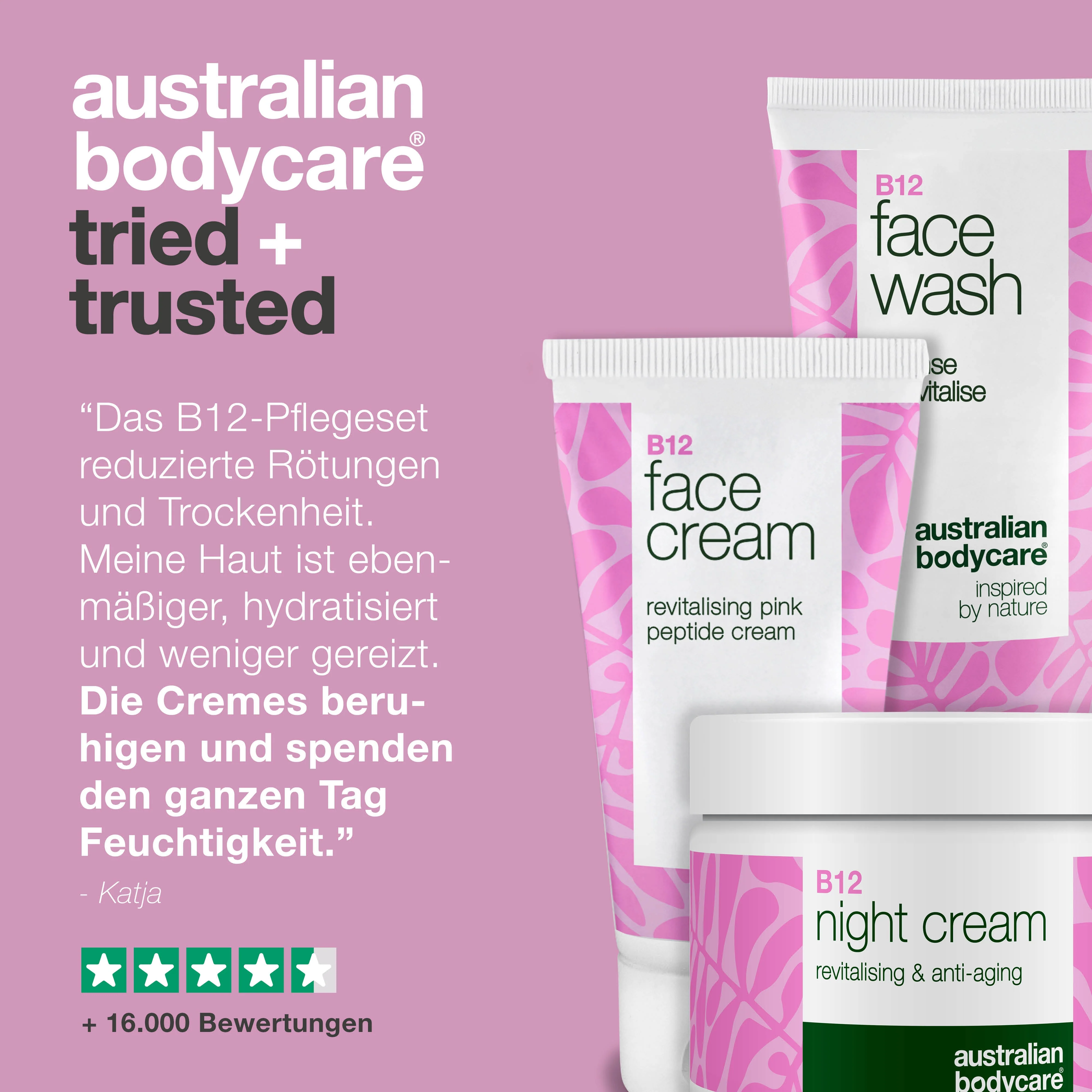 B12 Hautpflegeset gegen Rötungen – Reiniger und Cremes — B12 Pflege gegen Rötungen und Rosazea. Mit Gesichtsreiniger, Tages- und Nachtcreme, die beruhigen und hydratisieren. - Image 5