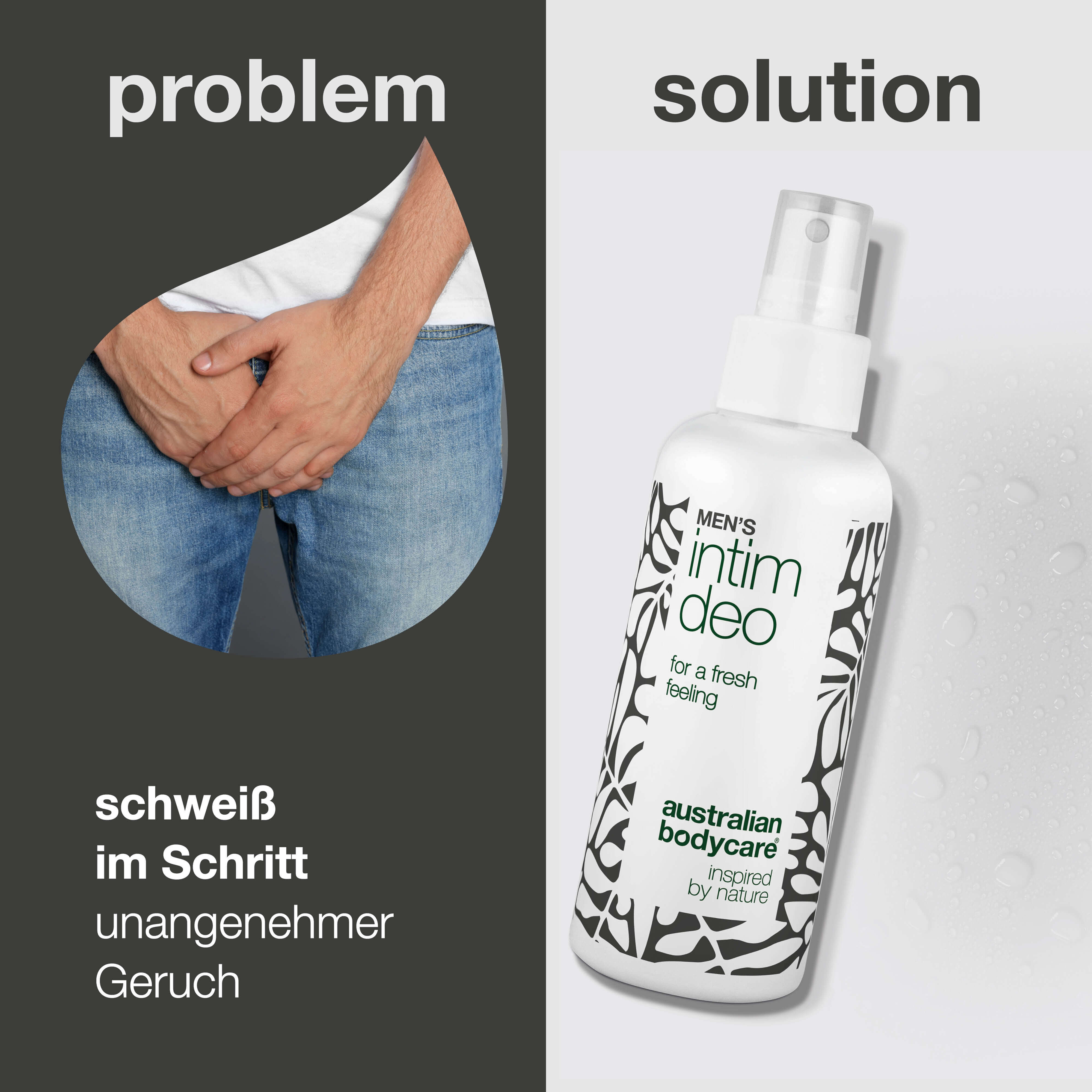 Intim-Deo für Männer gegen Schweiß, Geruch und Reibung — Intim-Deo für Männer, das Schweiß, Geruch und Reibung reduziert. Frische und Komfort für den ganzen Tag. - Image 2