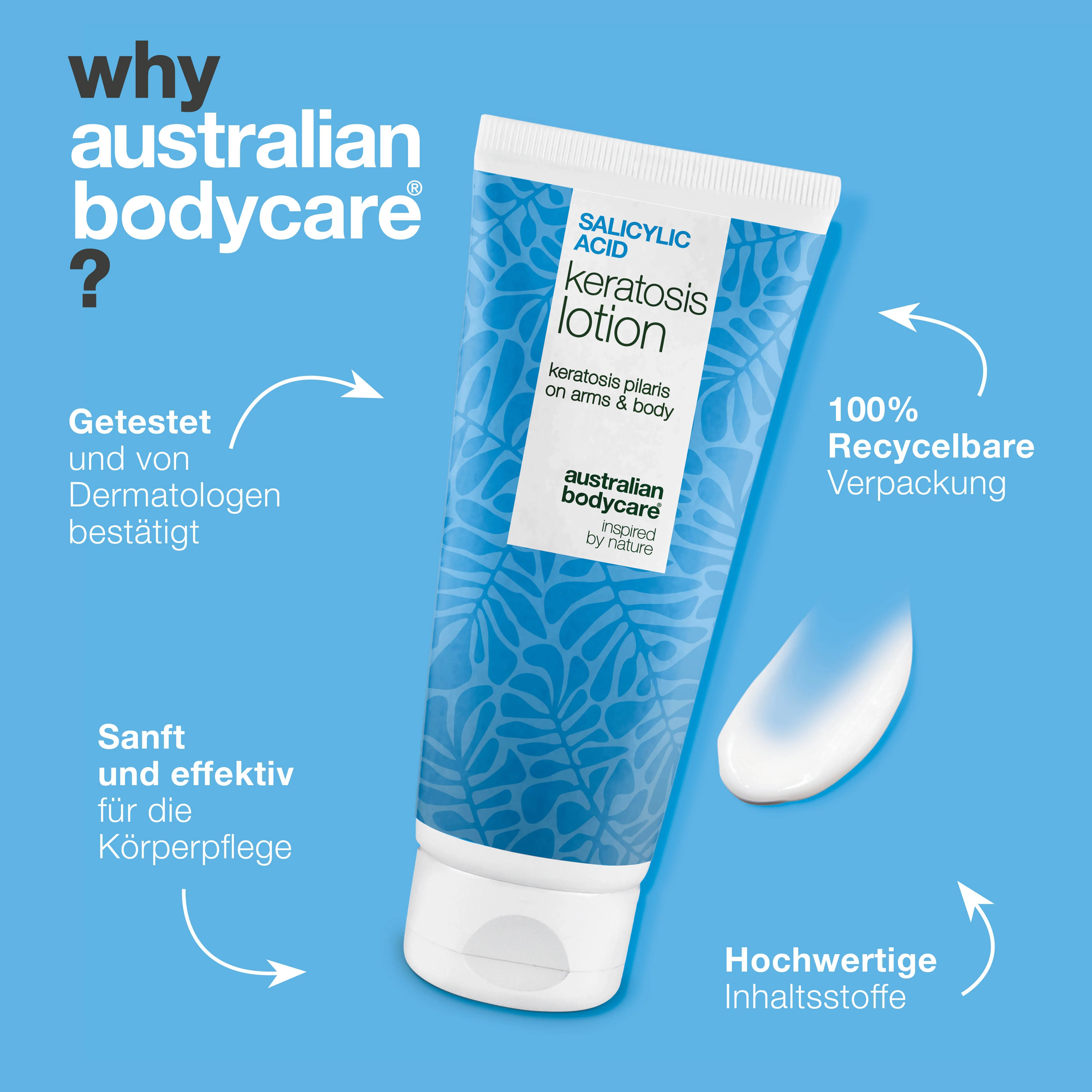 Körperlotion bei Keratosis Pilaris & Reibeisenhaut — Body lotion gegen Keratosis Pilaris. Glättet mit Salicylsäure, Niacinamid und Zink. Für raue, trockene Haut. - Image 4