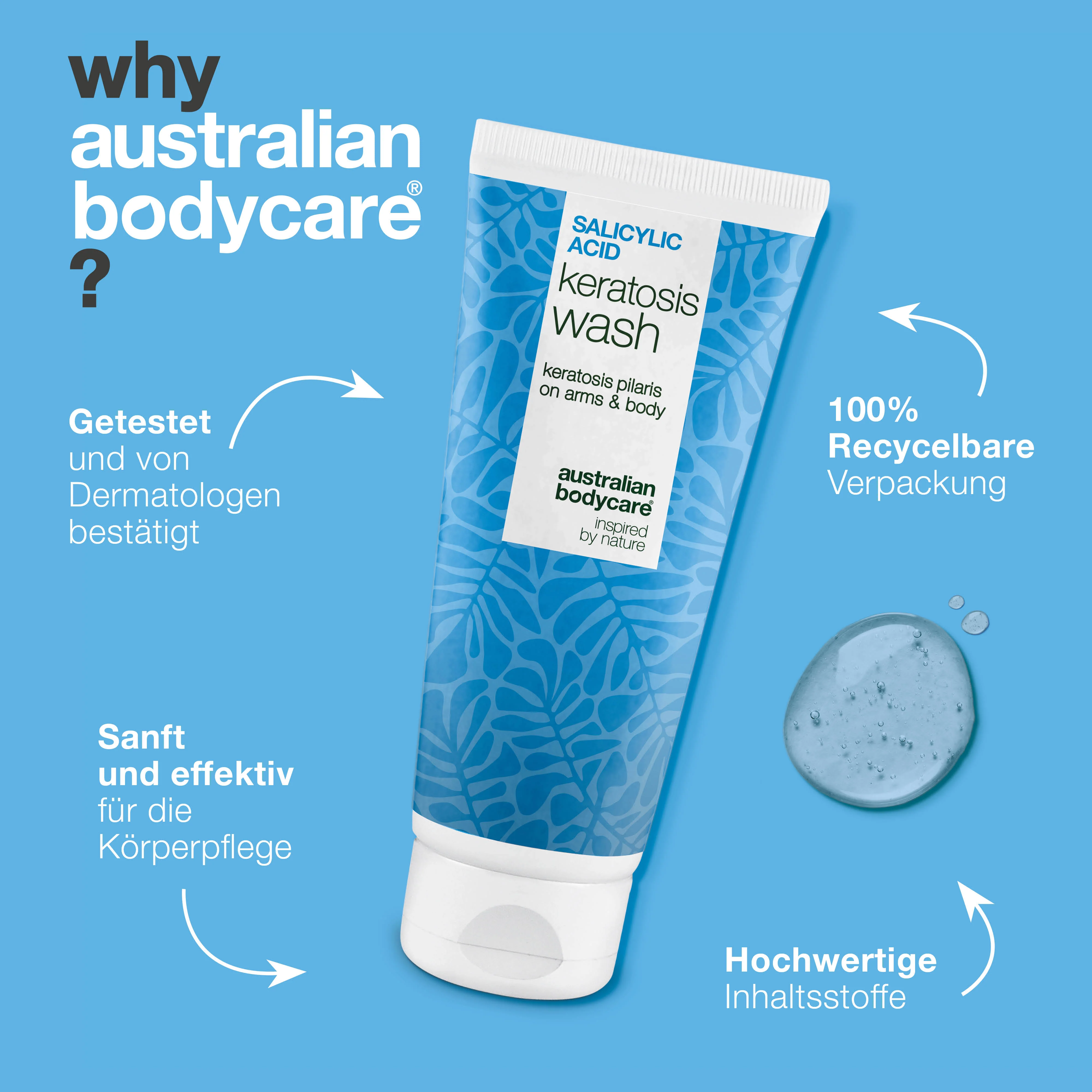Keratosis Pilaris Duschgel – gegen Reibeisenhaut und Knötchen — Keratosis Pilaris Duschgel gegen Reibeisenhaut. Mit Salicylsäure, Niacinamid und Glycerin für glatte, hydratisierte Haut. - Image 4