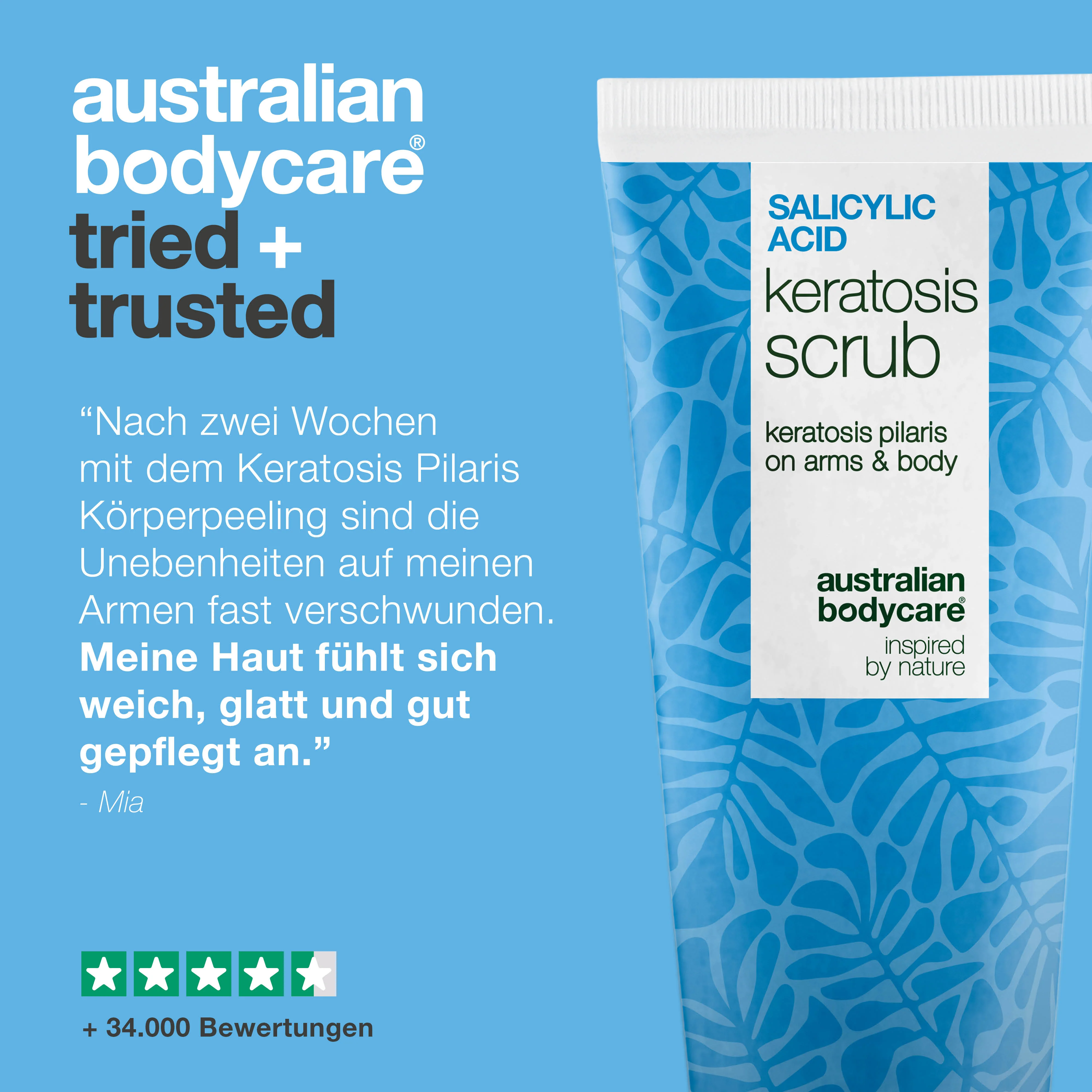 Keratosis-Pilaris Körperpeeling gegen raue Haut — Keratosis-Pilaris Body Scrub gegen raue Haut. Exfoliert und glättet mit Salicylsäure, Glykolsäure und Glycerin. - Image 5