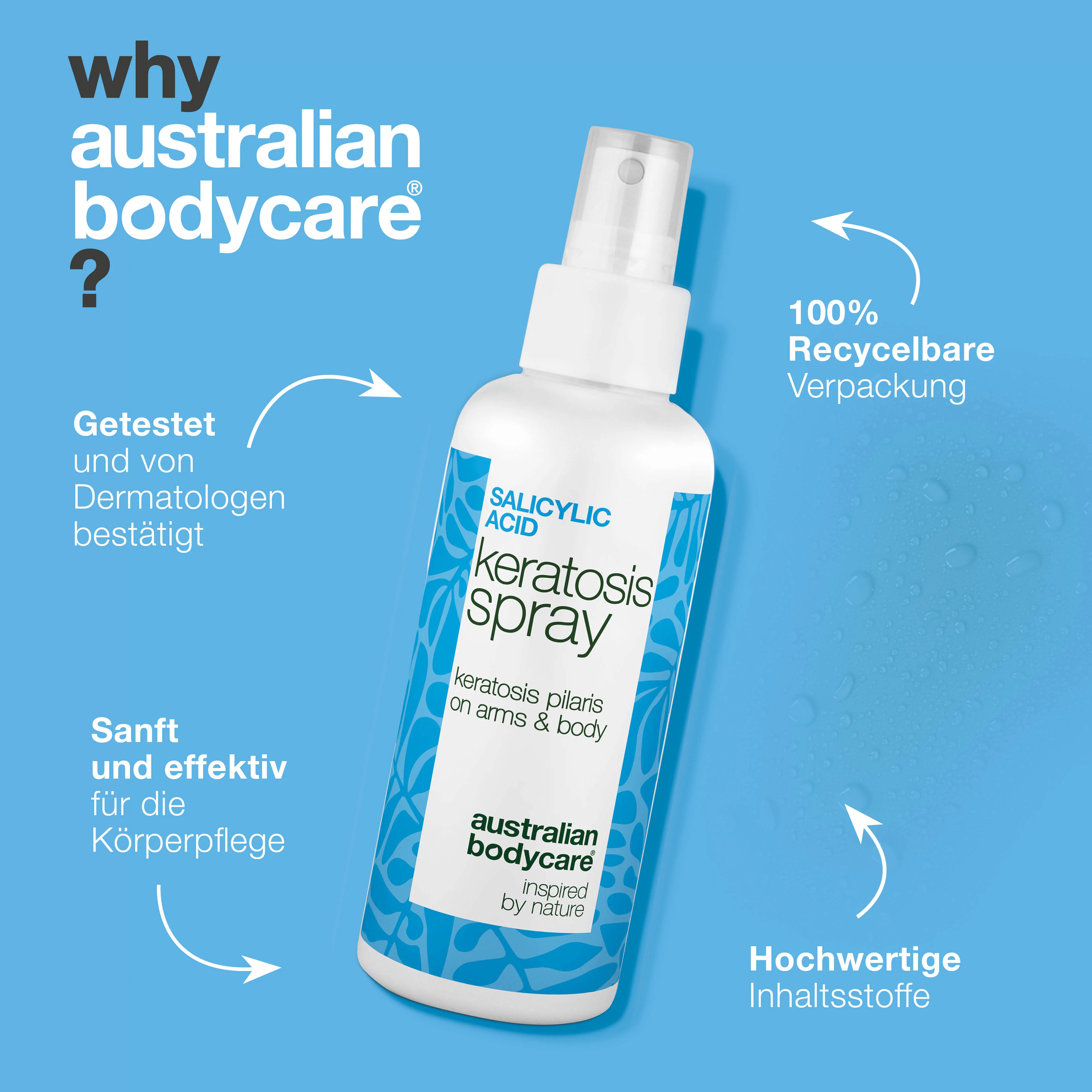 Spray bei Keratosis Pilaris und Reibeisenhaut an Armen und Beinen — Keratosis Pilaris Spray glättet raue Haut und Pickelchen. Mit Salicylsäure zur sanften, tiefenwirksamen Exfoliation. - Image 4
