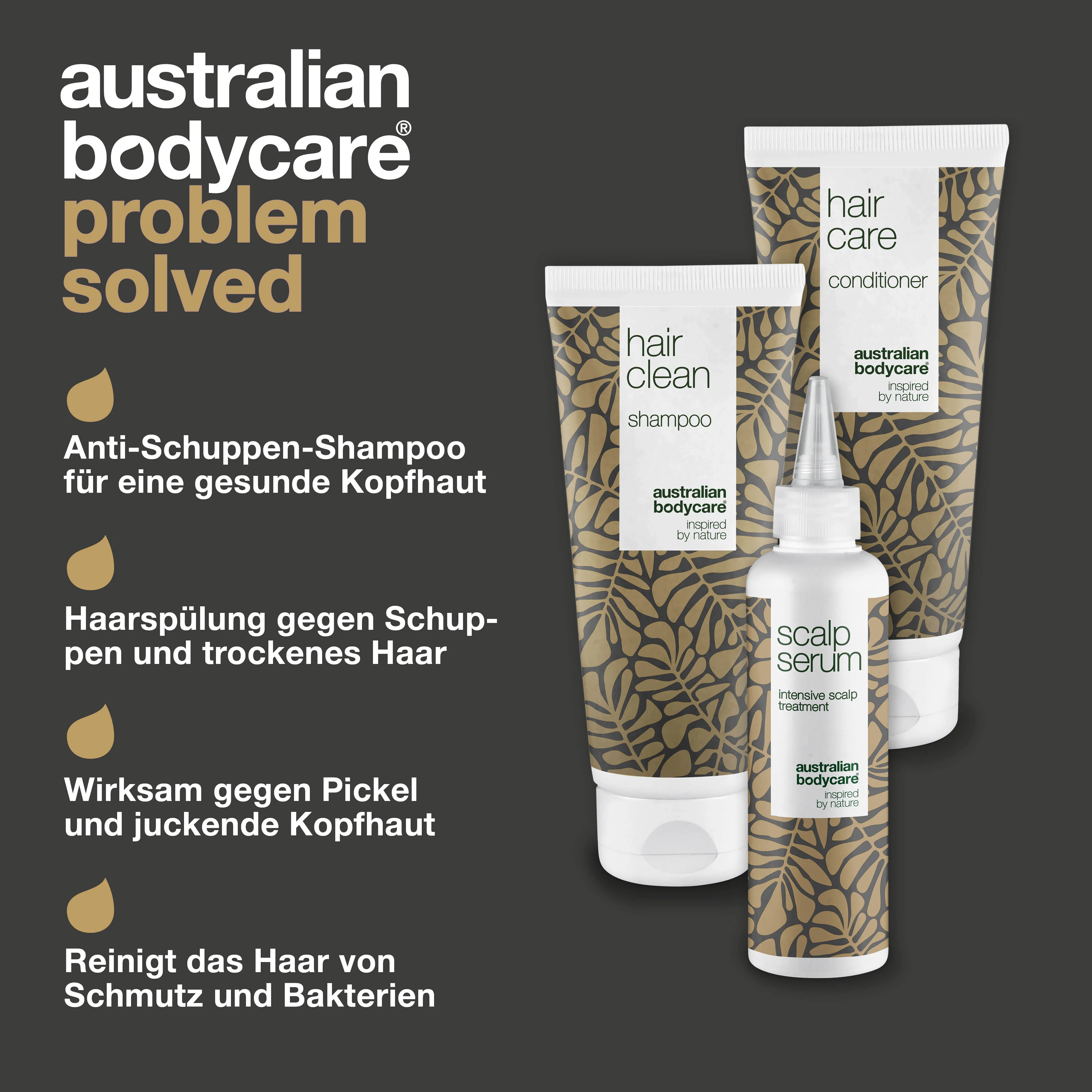 Kopfhautpflege 3er Set — Anti Schuppen Shampoo, Kopfhautserum & Conditioner mit Teebaumöl gegen juckende, trockene Kopfhaut & Schuppen - Image 3