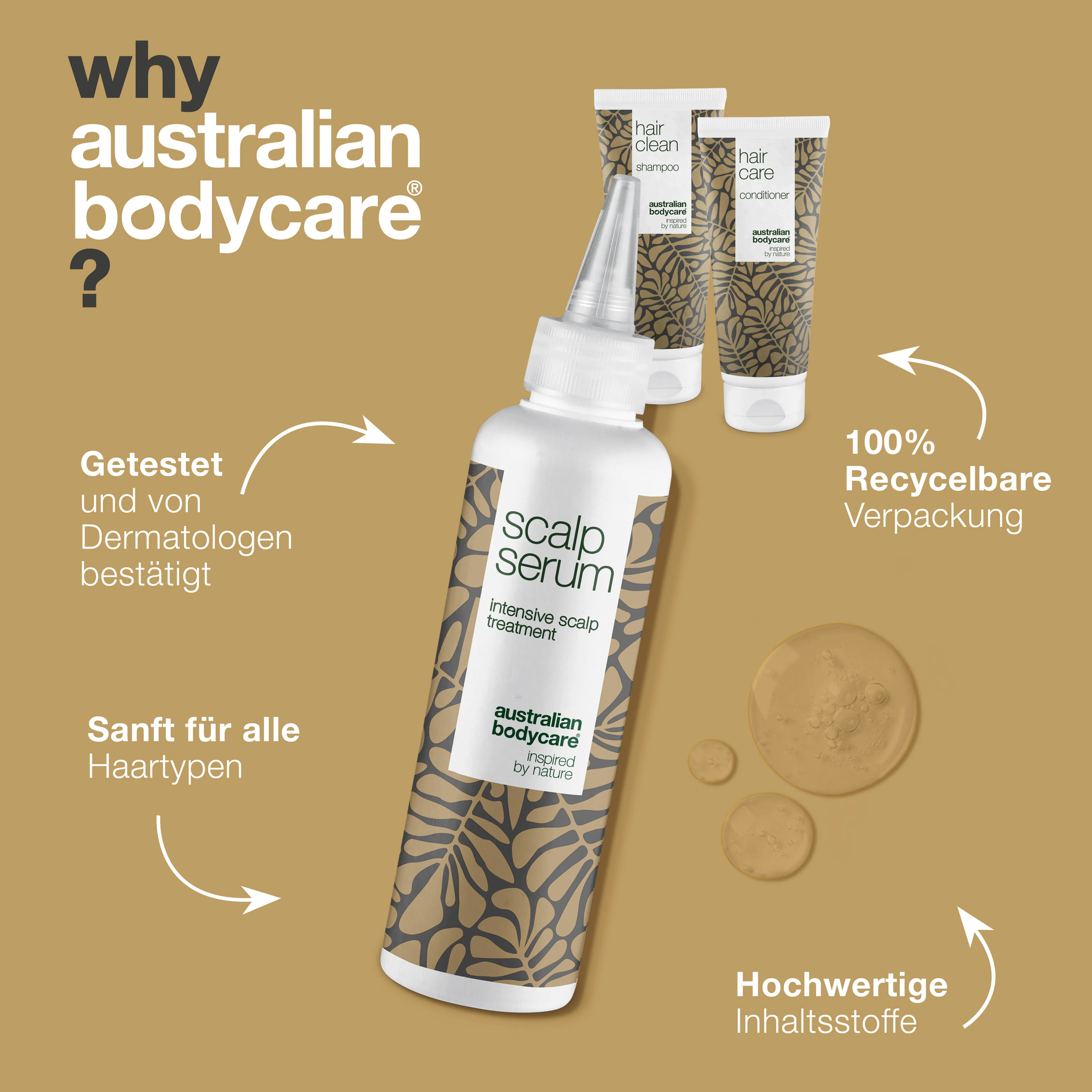 Kopfhautpflege 3er Set — Anti Schuppen Shampoo, Kopfhautserum & Conditioner mit Teebaumöl gegen juckende, trockene Kopfhaut & Schuppen - Image 4