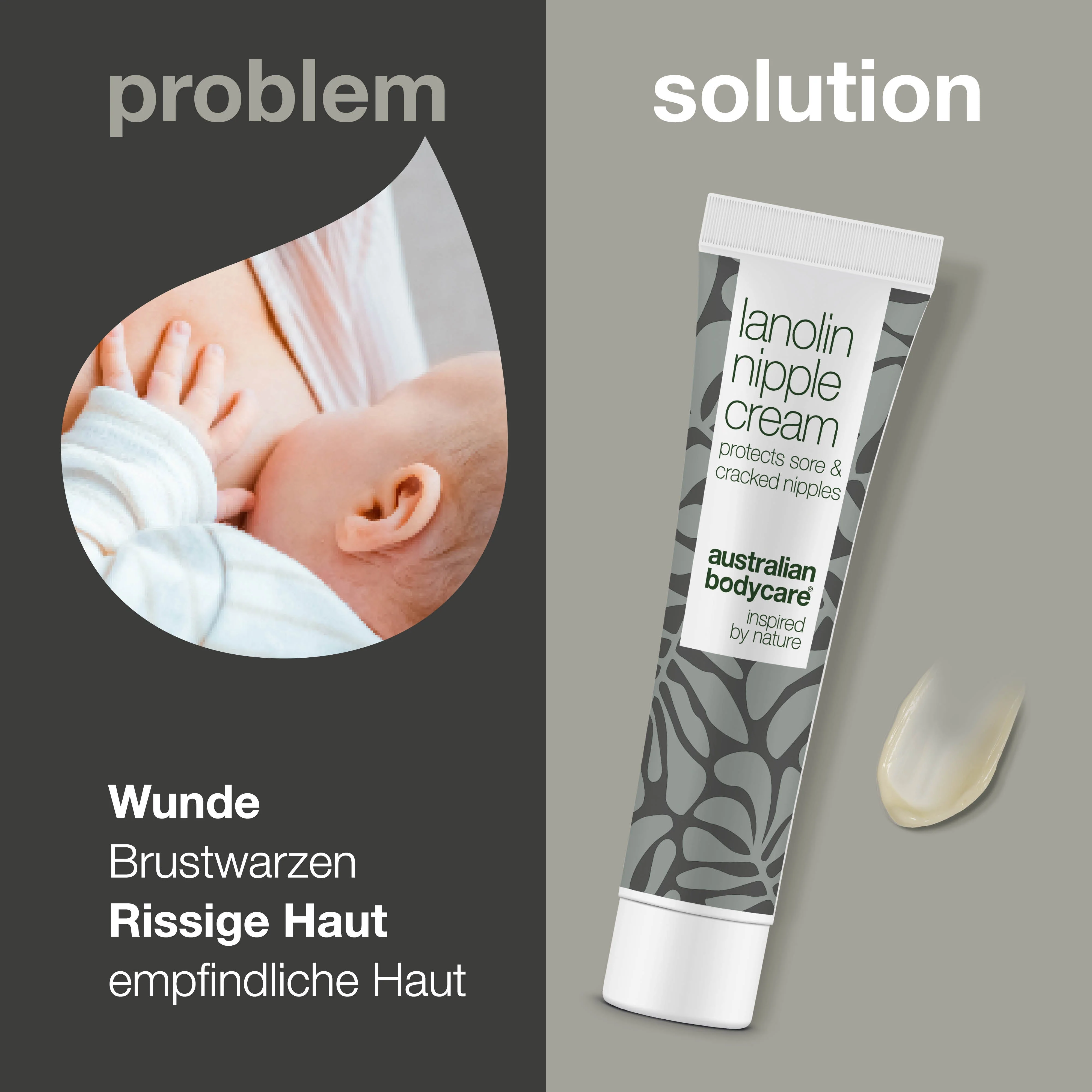Lanolin-Nippelcreme für trockene und sensible Haut — Schützen und pflegen Sie empfindliche Brustwarzen mit Lanolincreme. Macht die Haut weich und hydratisiert. - Image 2