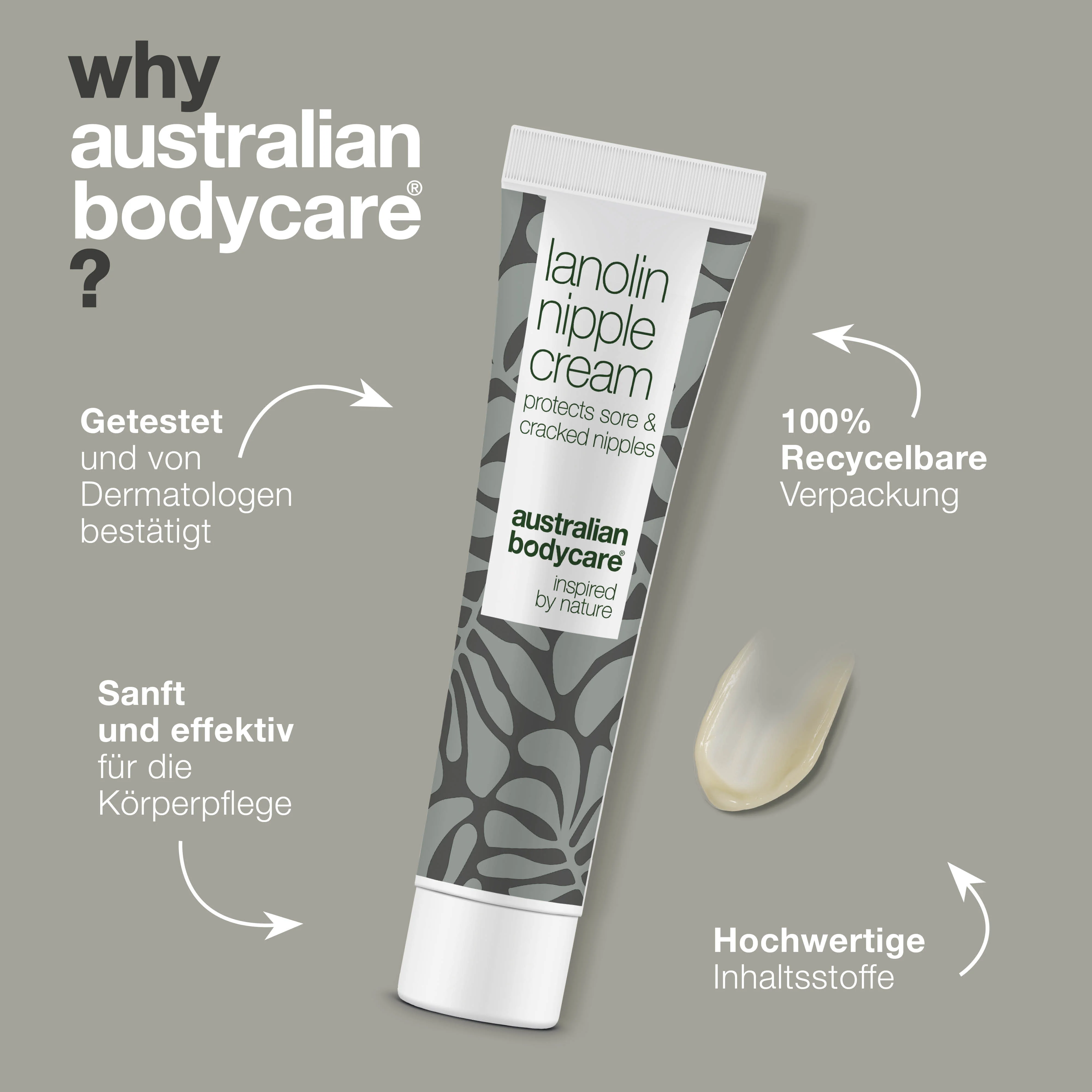 Lanolin-Nippelcreme für trockene und sensible Haut — Schützen und pflegen Sie empfindliche Brustwarzen mit Lanolincreme. Macht die Haut weich und hydratisiert. - Image 4