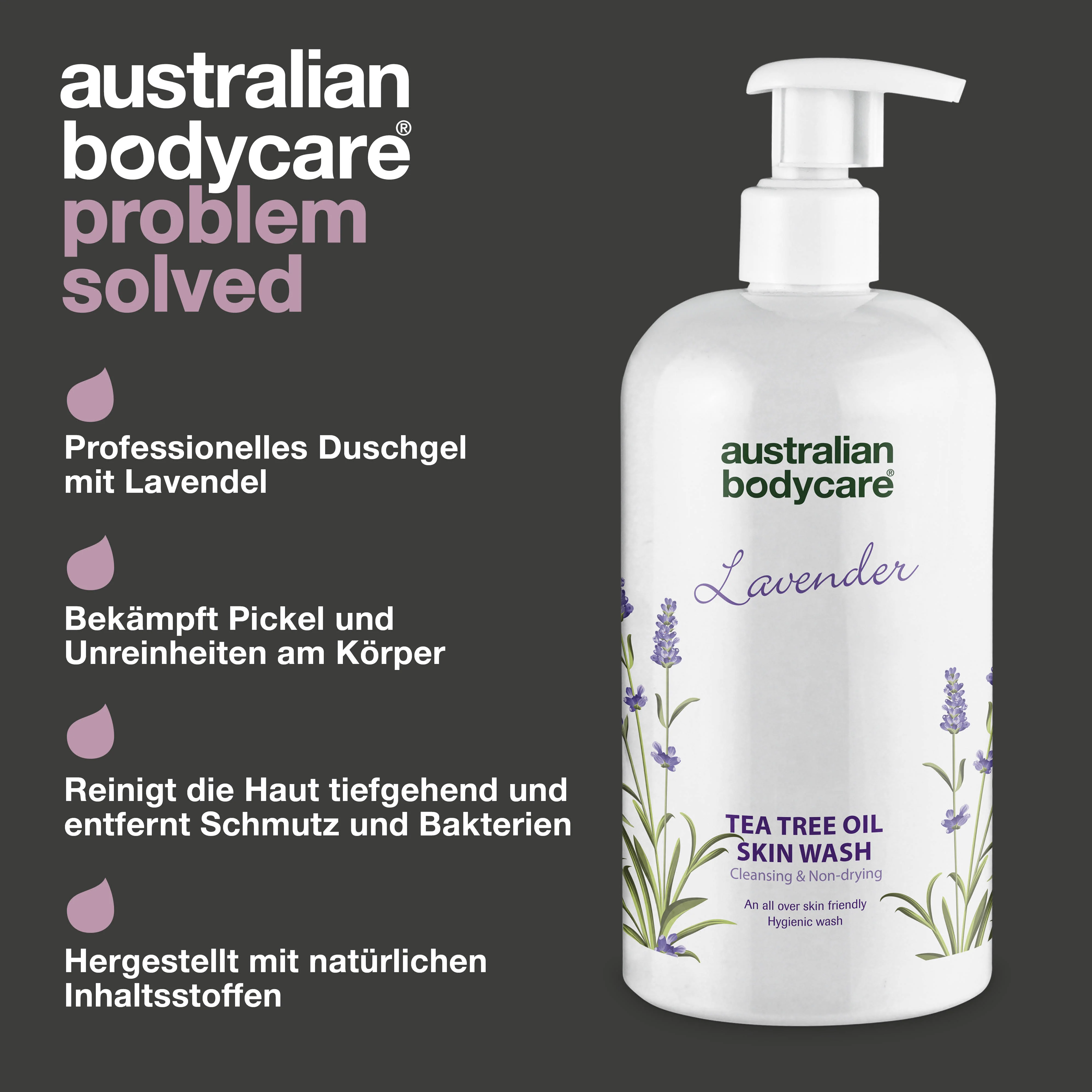 Professionelle Lavender Skin Wash — Professionell Duschgel mit Teebaumöl und Lavendel für die tägliche Körperreinigung - Image 3
