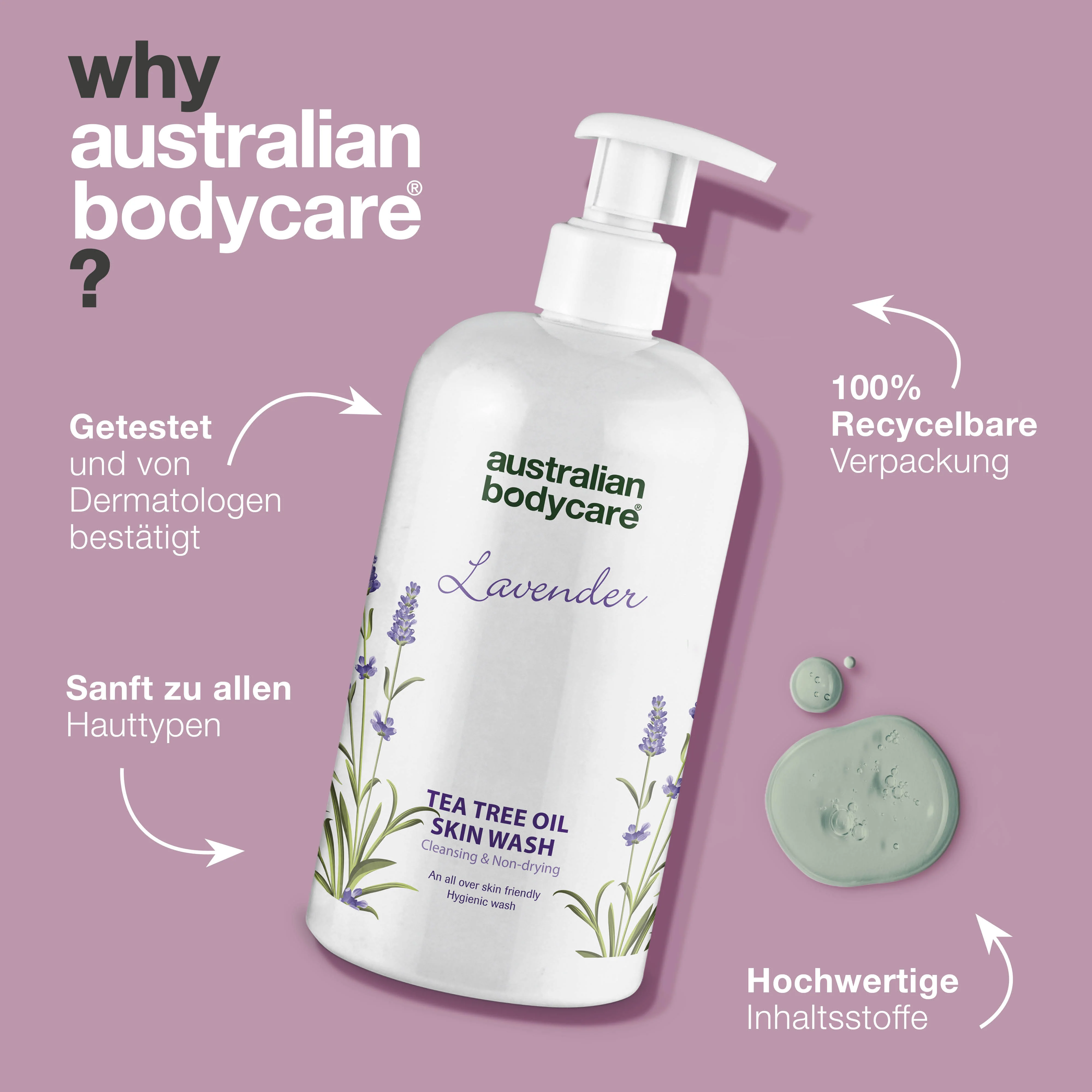 Professionelle Lavender Skin Wash — Professionell Duschgel mit Teebaumöl und Lavendel für die tägliche Körperreinigung - Image 4