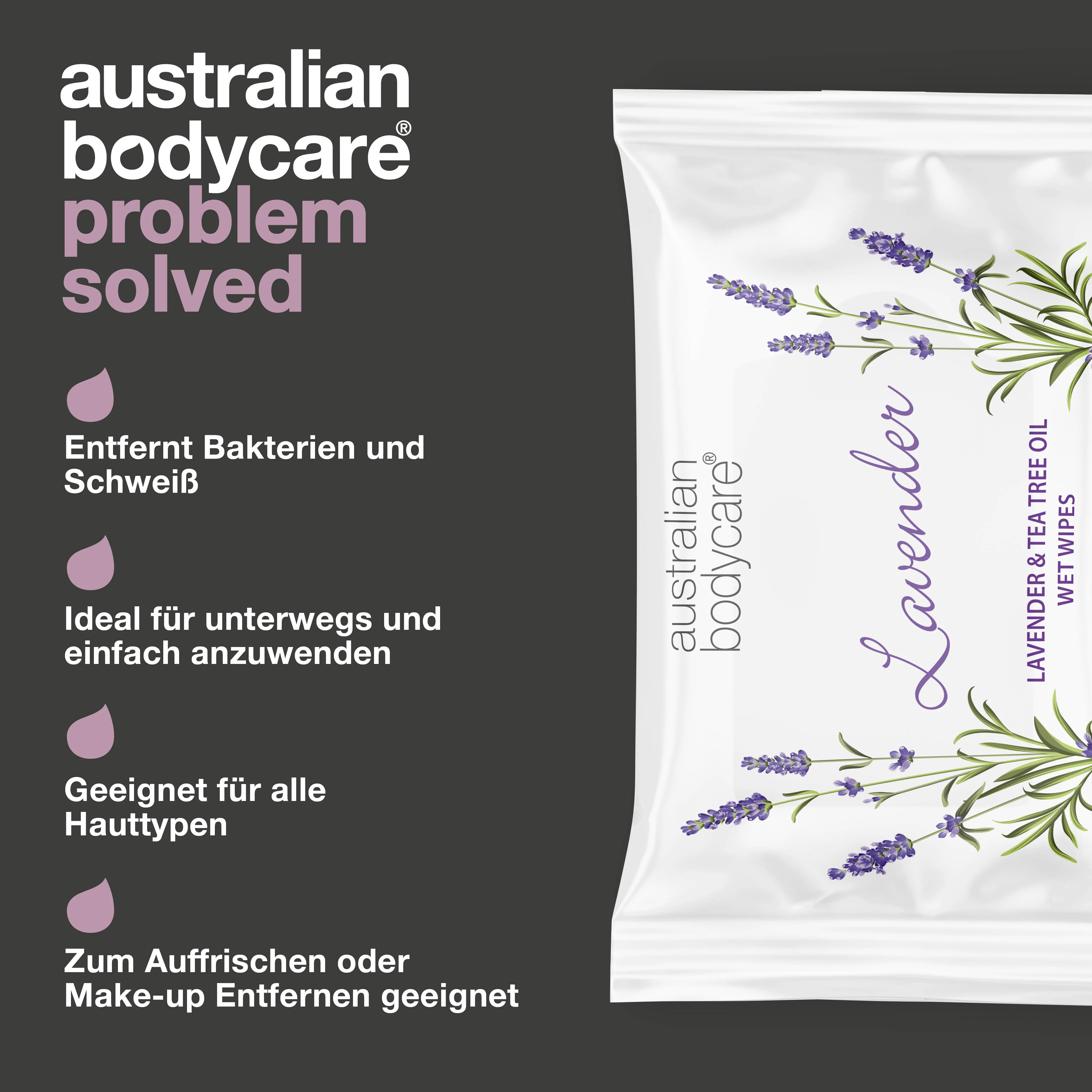Erfrischende Feuchttücher mit Lavendel & Teebaumöl 24 Stück — Als Erfrischung zwischendurch - Image 3