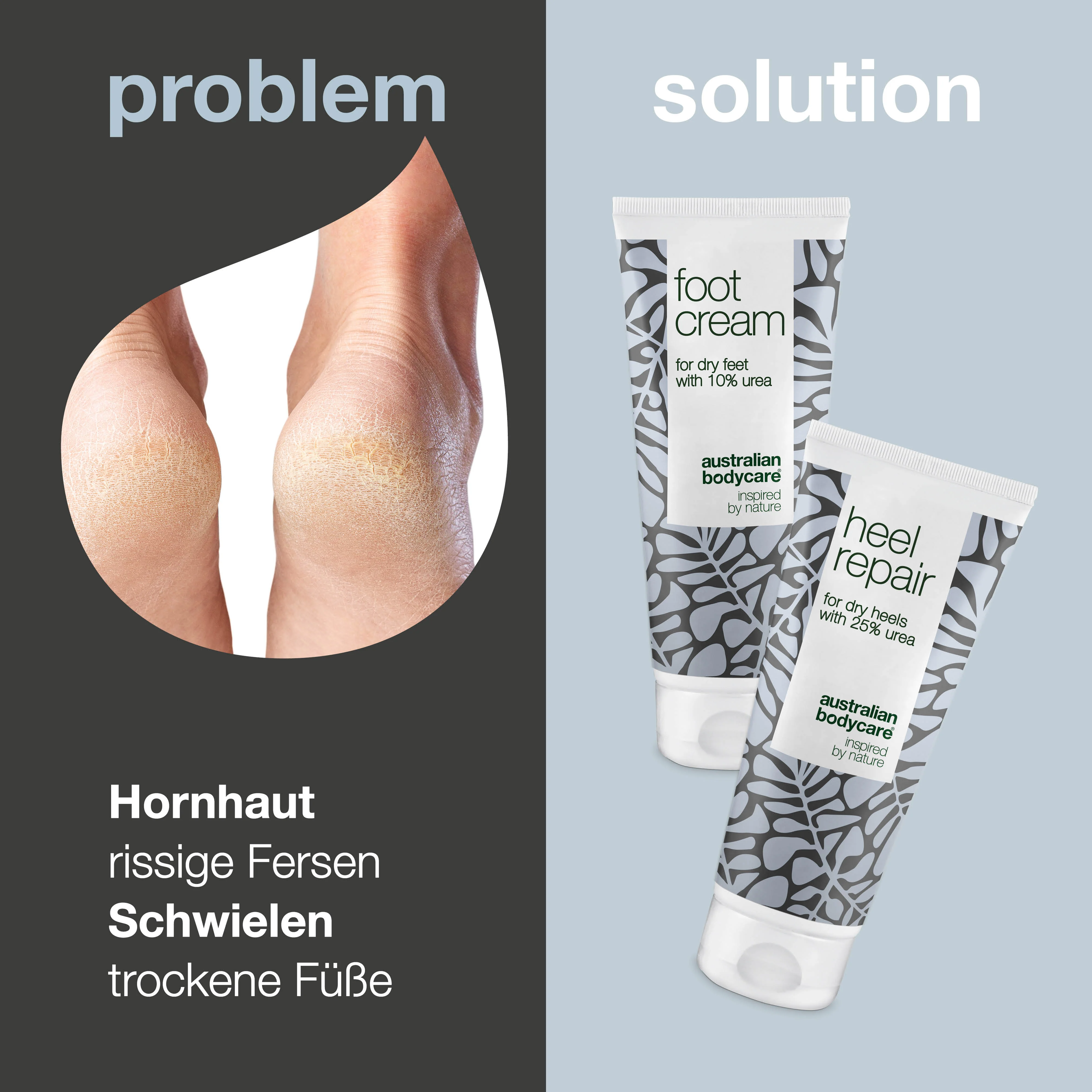 Paket für Hornhaut an den Füßen & Fersen — Fußcreme und Fersencreme mit Urea und Teebaumöl für trockene Füße und rissige Fersen - Image 2