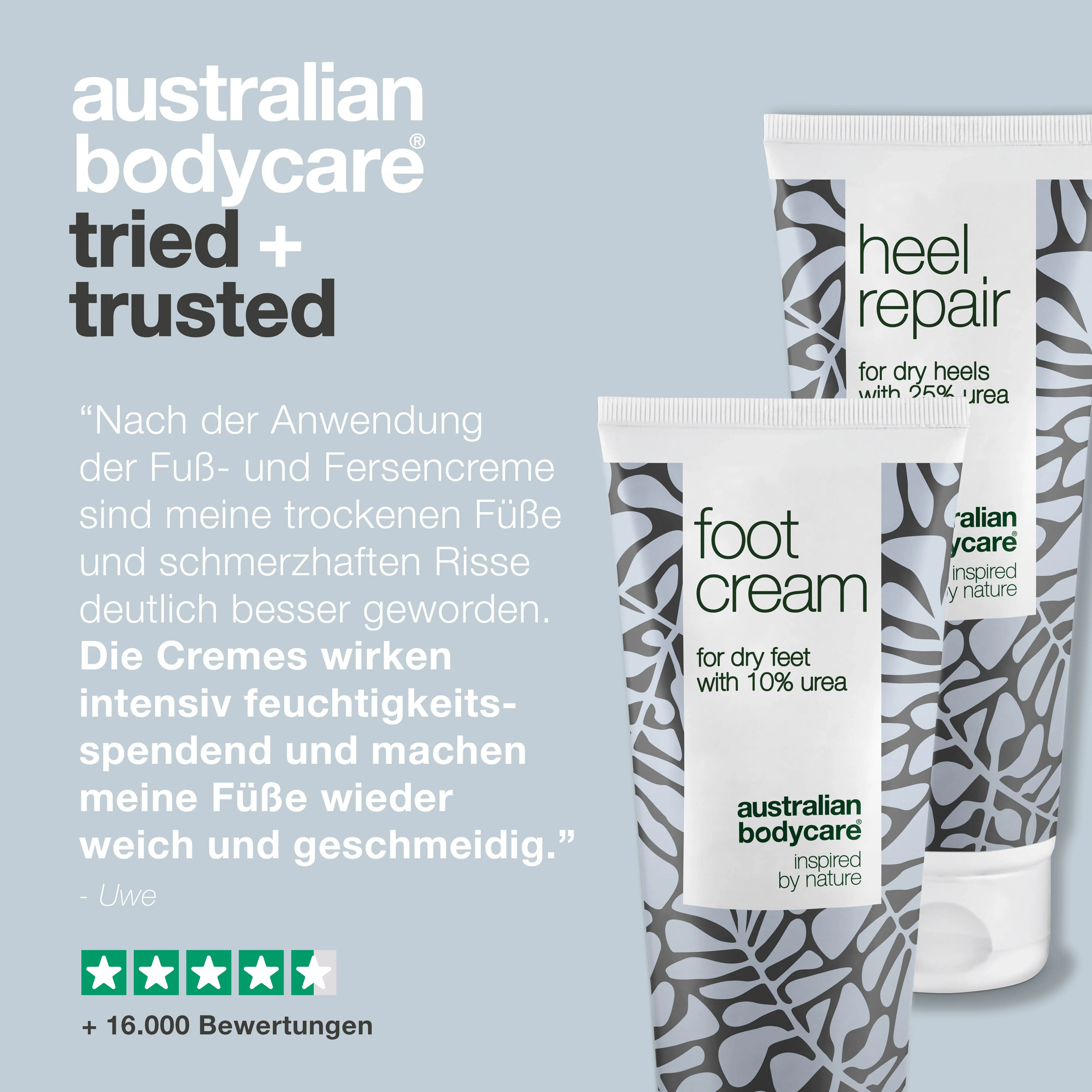 Paket für Hornhaut an den Füßen & Fersen — Fußcreme und Fersencreme mit Urea und Teebaumöl für trockene Füße und rissige Fersen - Image 5