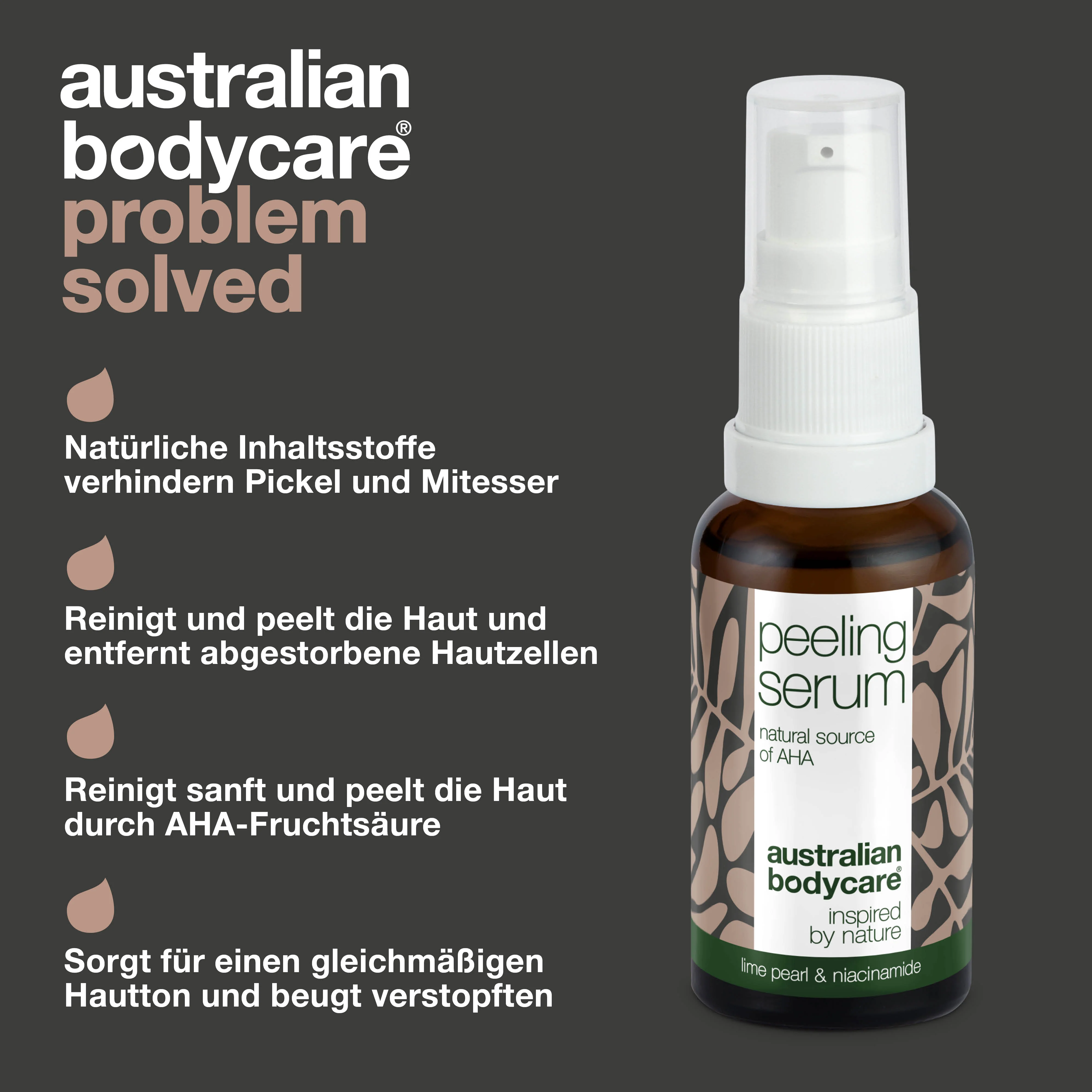 AHA Peeling Serum – Exfoliert für glattere und frische Haut — AHA Peeling Serum exfoliert, verfeinert die Hautstruktur und schenkt Glow. Mit Lime Pearl, Niacinamid und Allantoin. - Image 3
