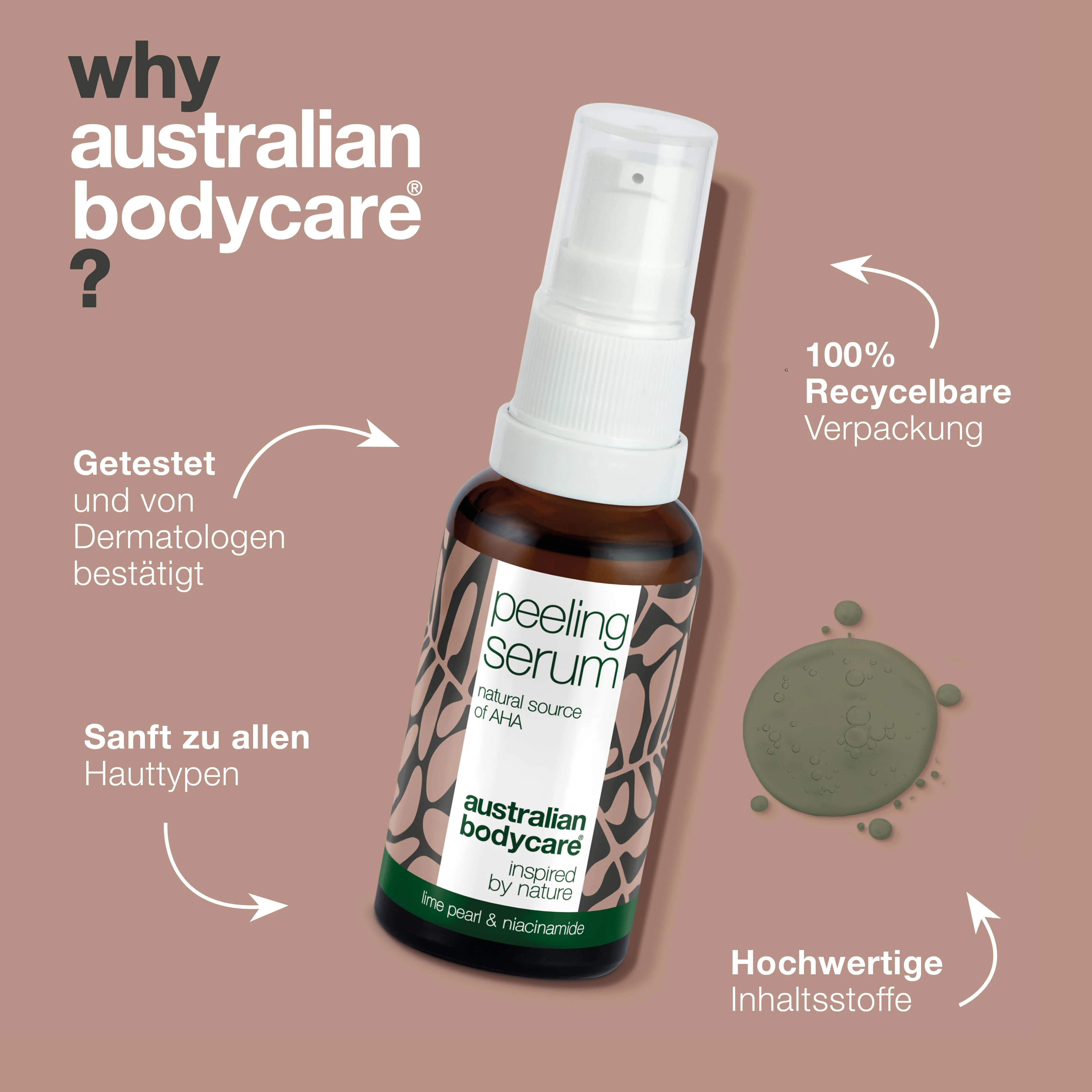 AHA Peeling Serum – Exfoliert für glattere und frische Haut — AHA Peeling Serum exfoliert, verfeinert die Hautstruktur und schenkt Glow. Mit Lime Pearl, Niacinamid und Allantoin. - Image 4