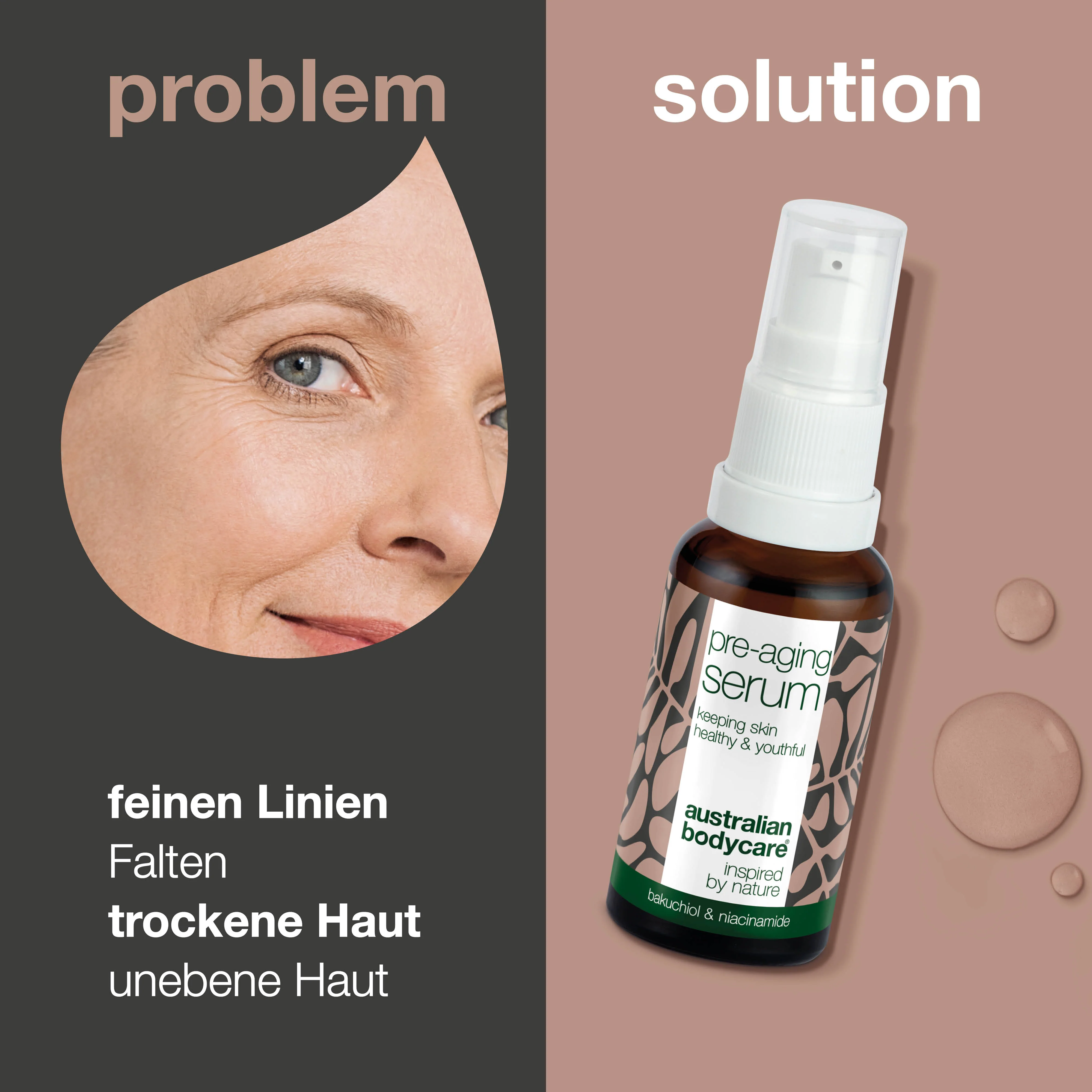 Pre-aging Serum – Beugt Falten und feine Linien vor — Pre-aging Serum bekämpft Zeichen der Hautalterung mit Peptiden, Koffein und Hyaluronsäure. Strafft die Haut, glättet Linien & spendet Feuchtigkeit - Image 2