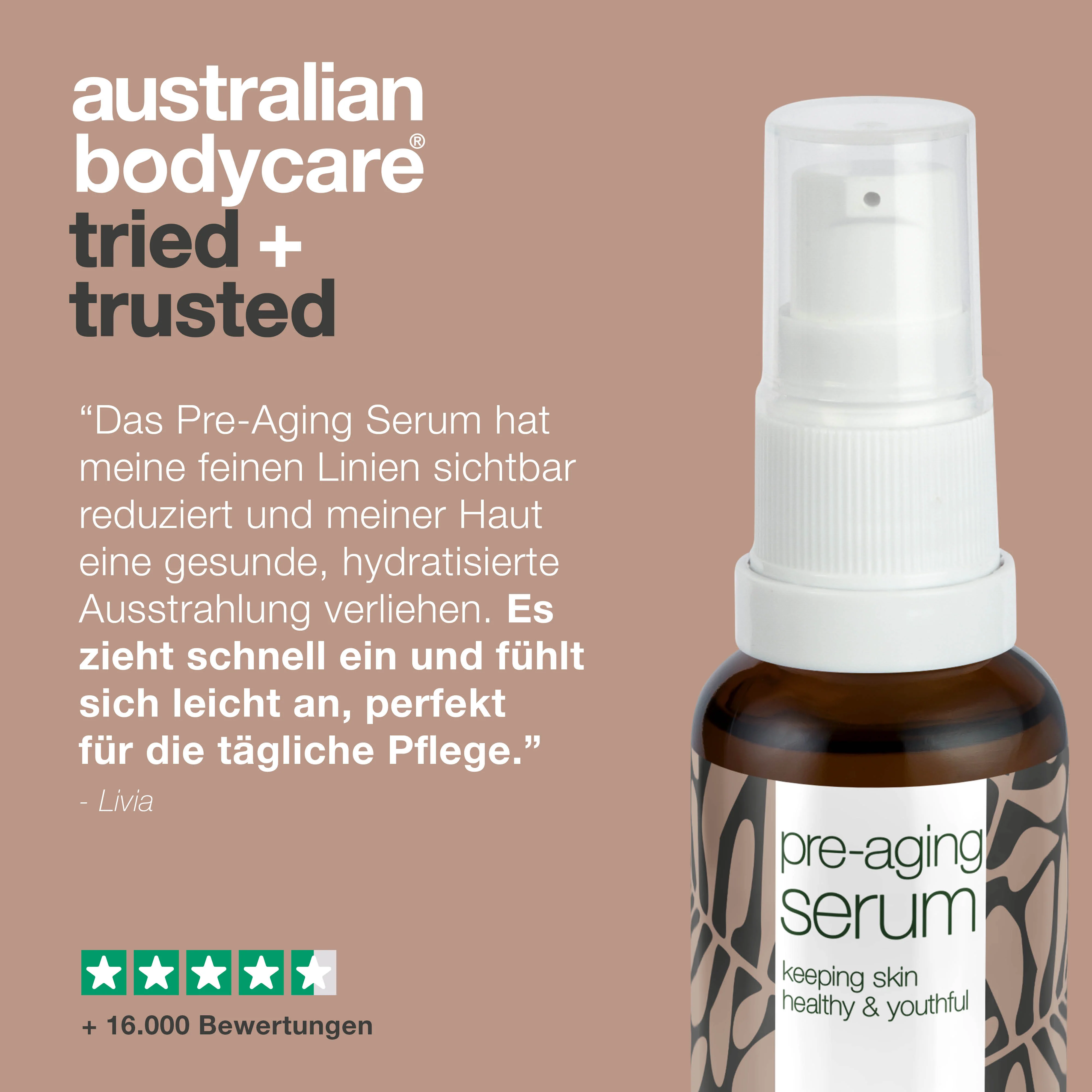 Pre-aging Serum – Beugt Falten und feine Linien vor — Pre-aging Serum bekämpft Zeichen der Hautalterung mit Peptiden, Koffein und Hyaluronsäure. Strafft die Haut, glättet Linien & spendet Feuchtigkeit - Image 5