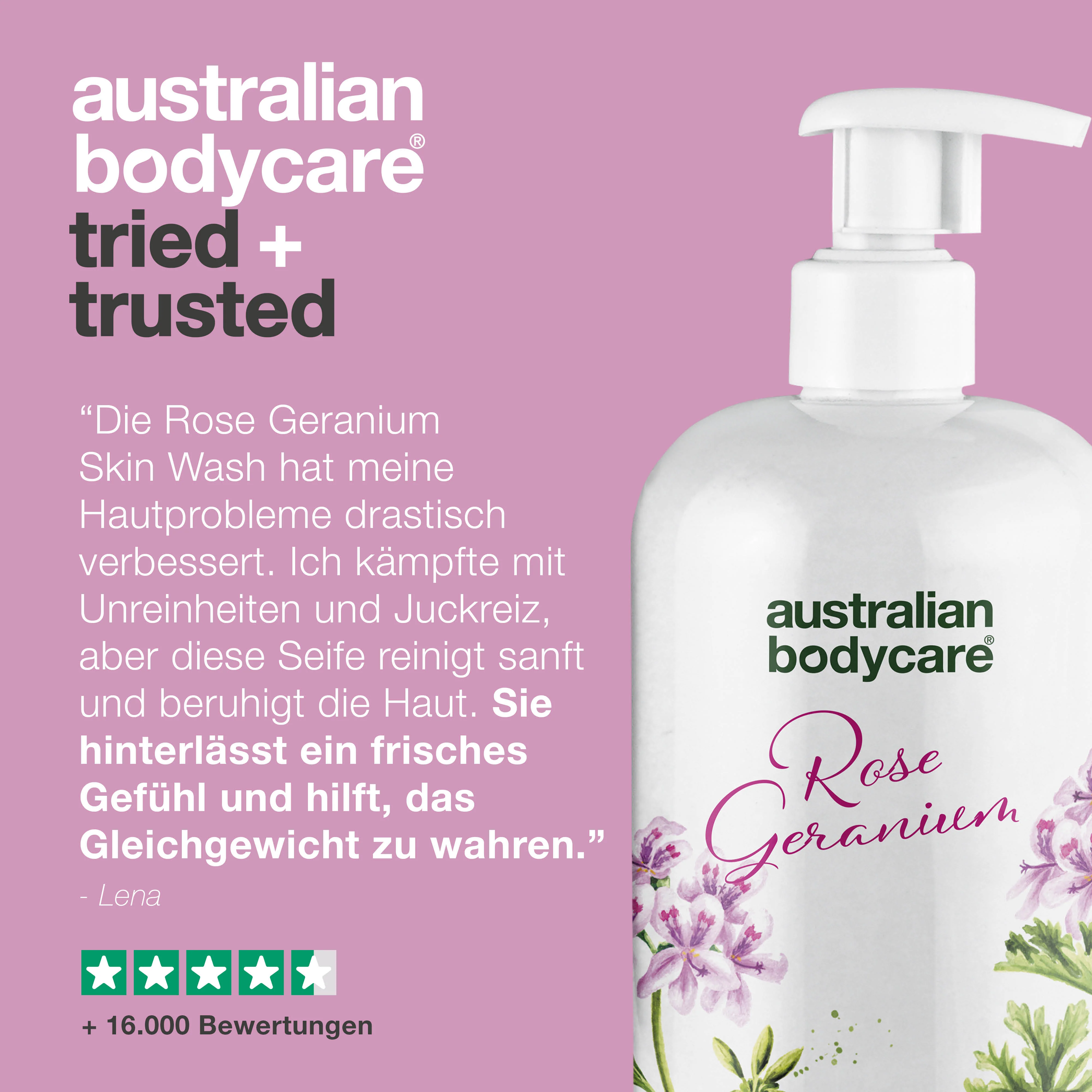 Professionelle Rose Geranium Skin Wash — Professionellen Duschgel mit Teebaumöl und Rose Geranium - Image 5