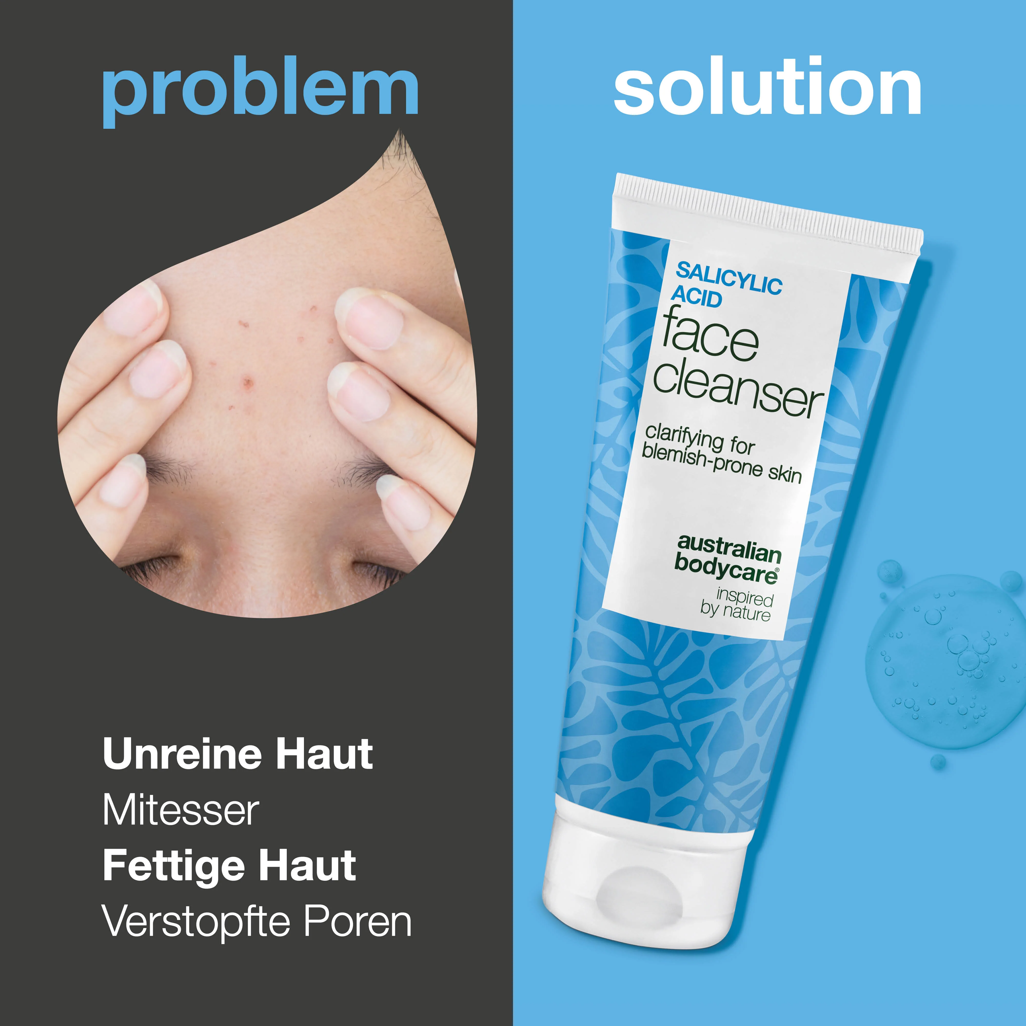 Salicylsäure-Gesichtsreinigung für fettige Haut — Salicylsäure-Cleanser/Reinigungsgel reduziert Mitesser, reguliert Talg und hinterlässt frische, reine Haut. Enthält Salicylsäure. - Image 2