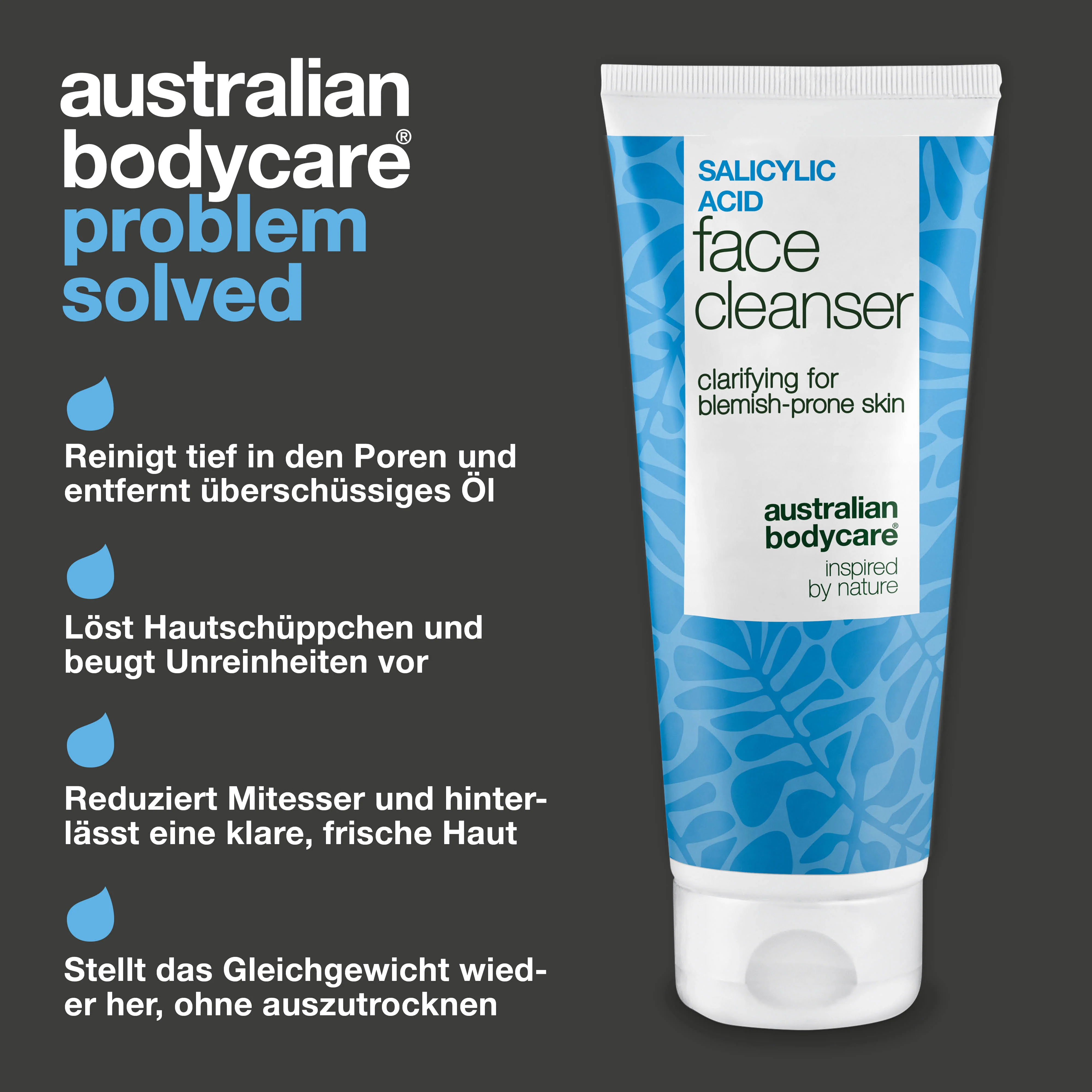 Salicylsäure-Gesichtsreinigung für fettige Haut — Salicylsäure-Cleanser/Reinigungsgel reduziert Mitesser, reguliert Talg und hinterlässt frische, reine Haut. Enthält Salicylsäure. - Image 3