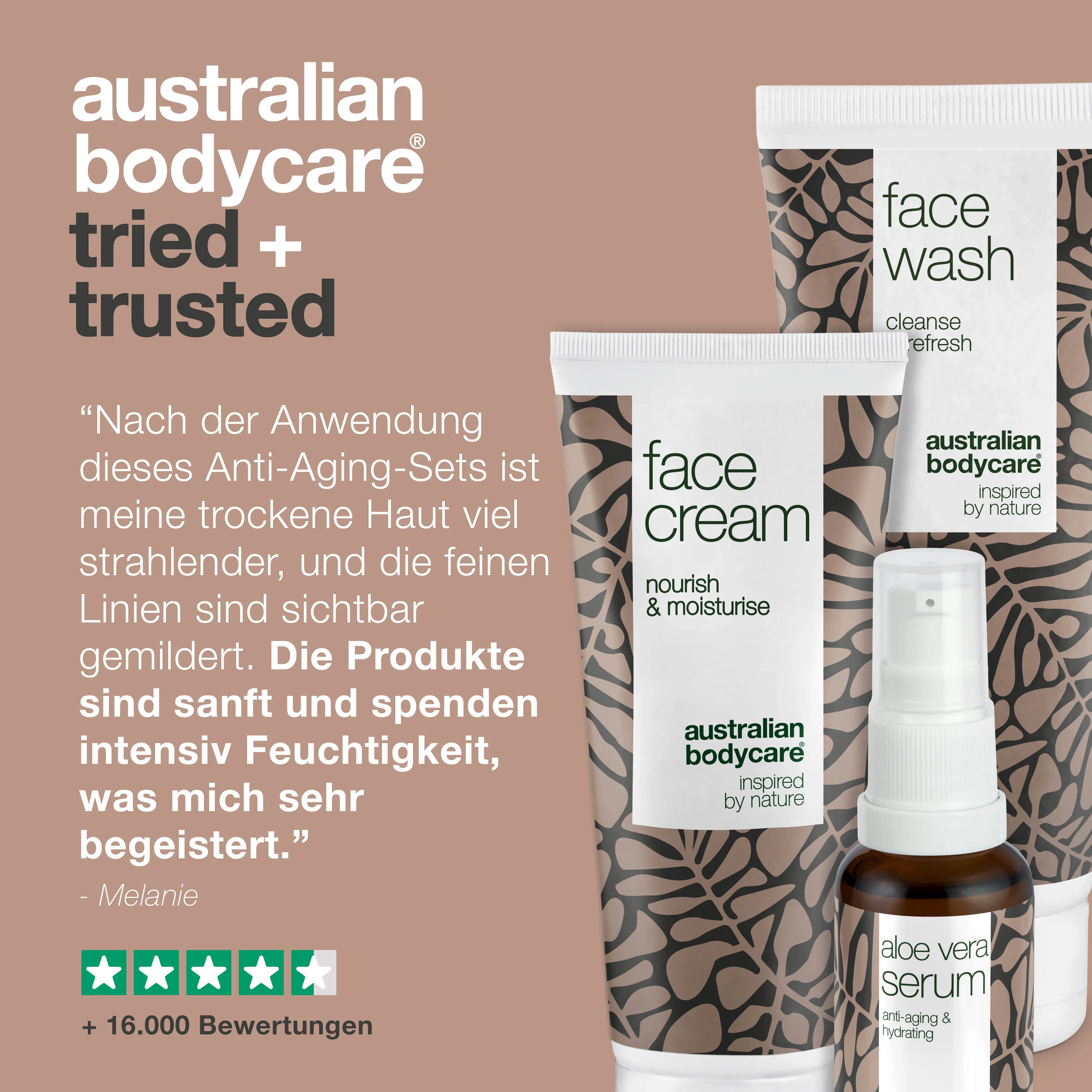 Set für Falten und dehydrierte Haut — 3 Anti-Aging Produkte für trockene Haut: Gesichtsreinigung, Aloe Vera Serum und Creme - Image 5