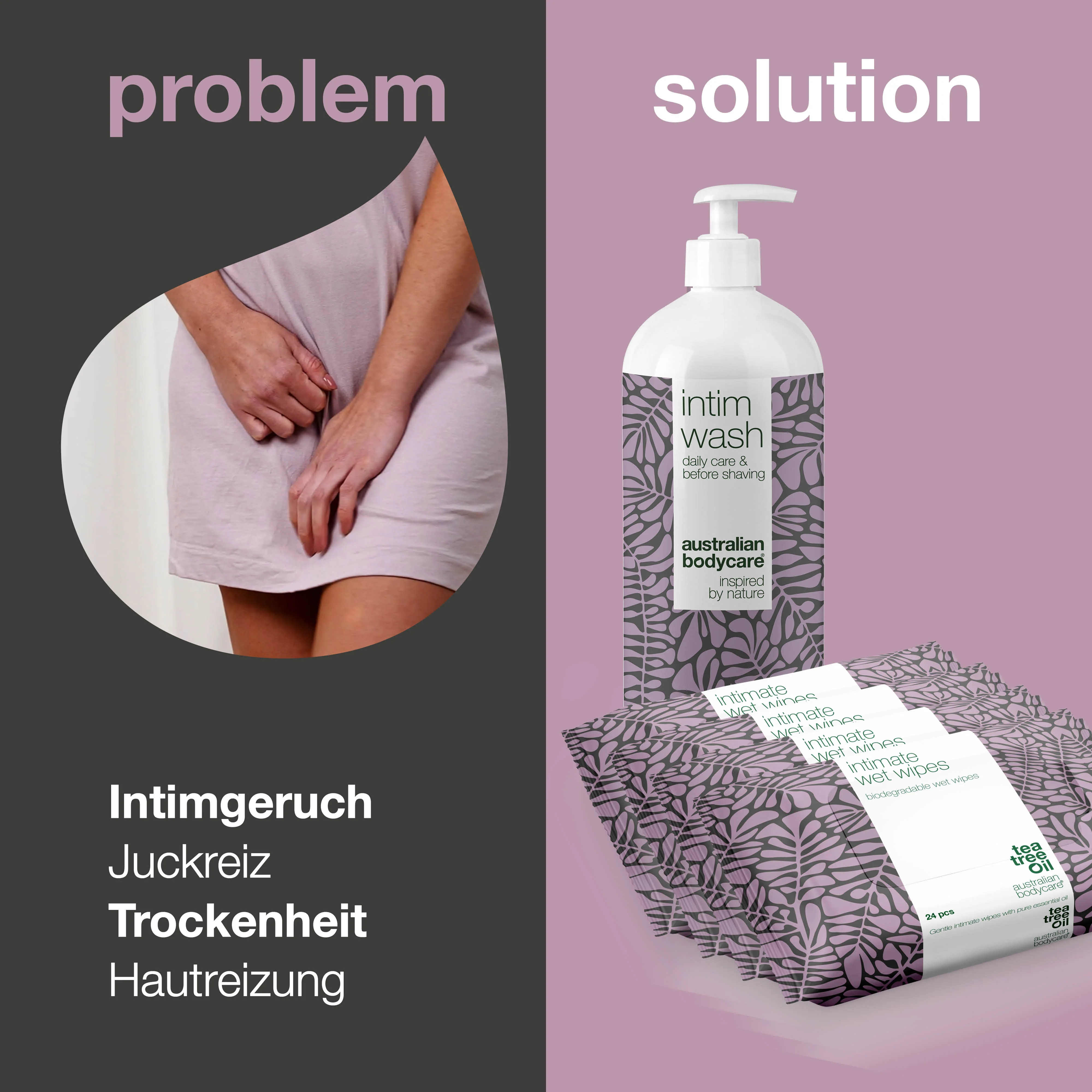 Set für eine gute Intimpflege — Intimseife und Intim Feuchttücher gegen Juckreiz, Brennen und Geruch - Image 2