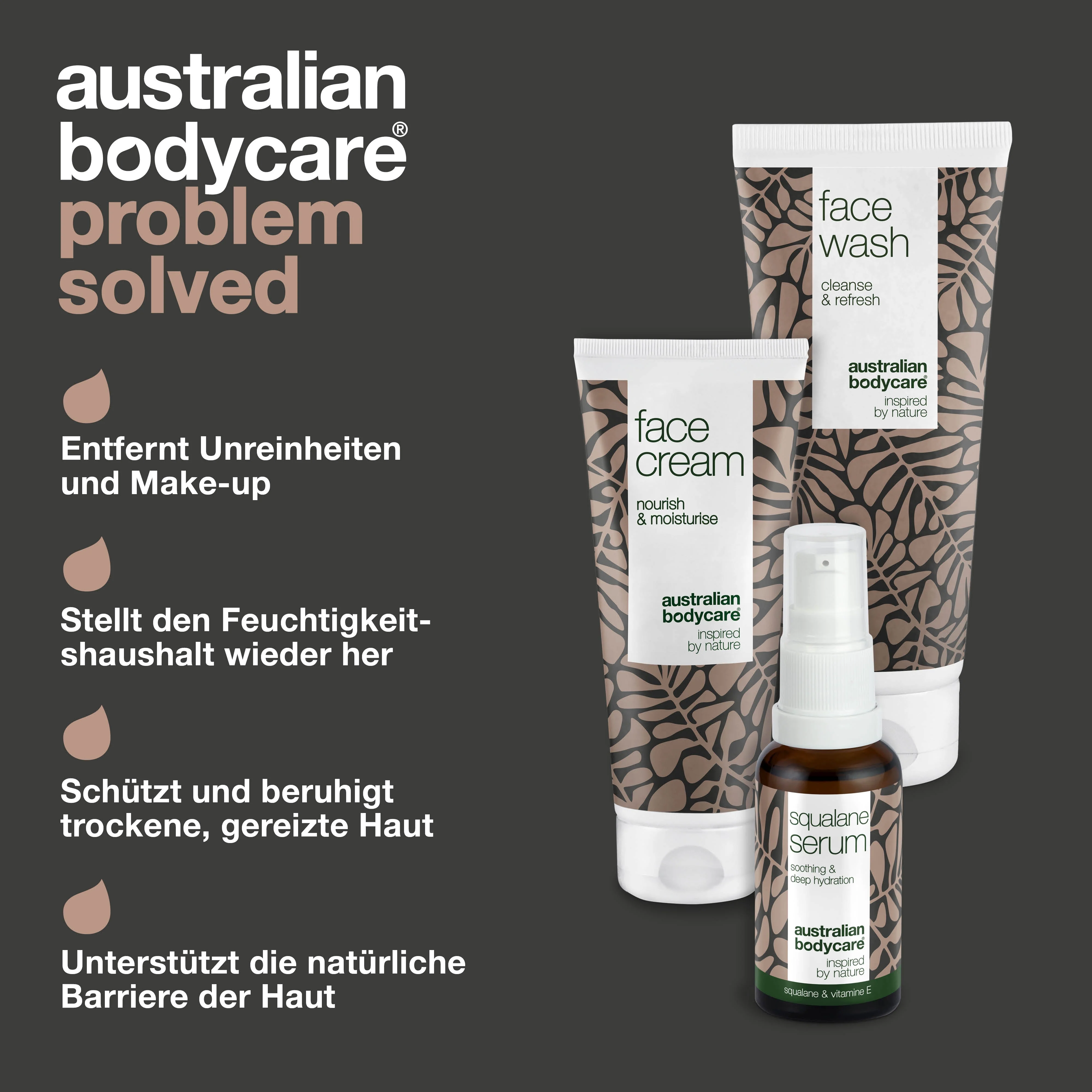 Set für juckende und sehr trockene Haut im Gesicht — 3 Feuchtigkeit spendende Produkte: Gesichtsreinigung, Squalan Serum und Creme - Image 3