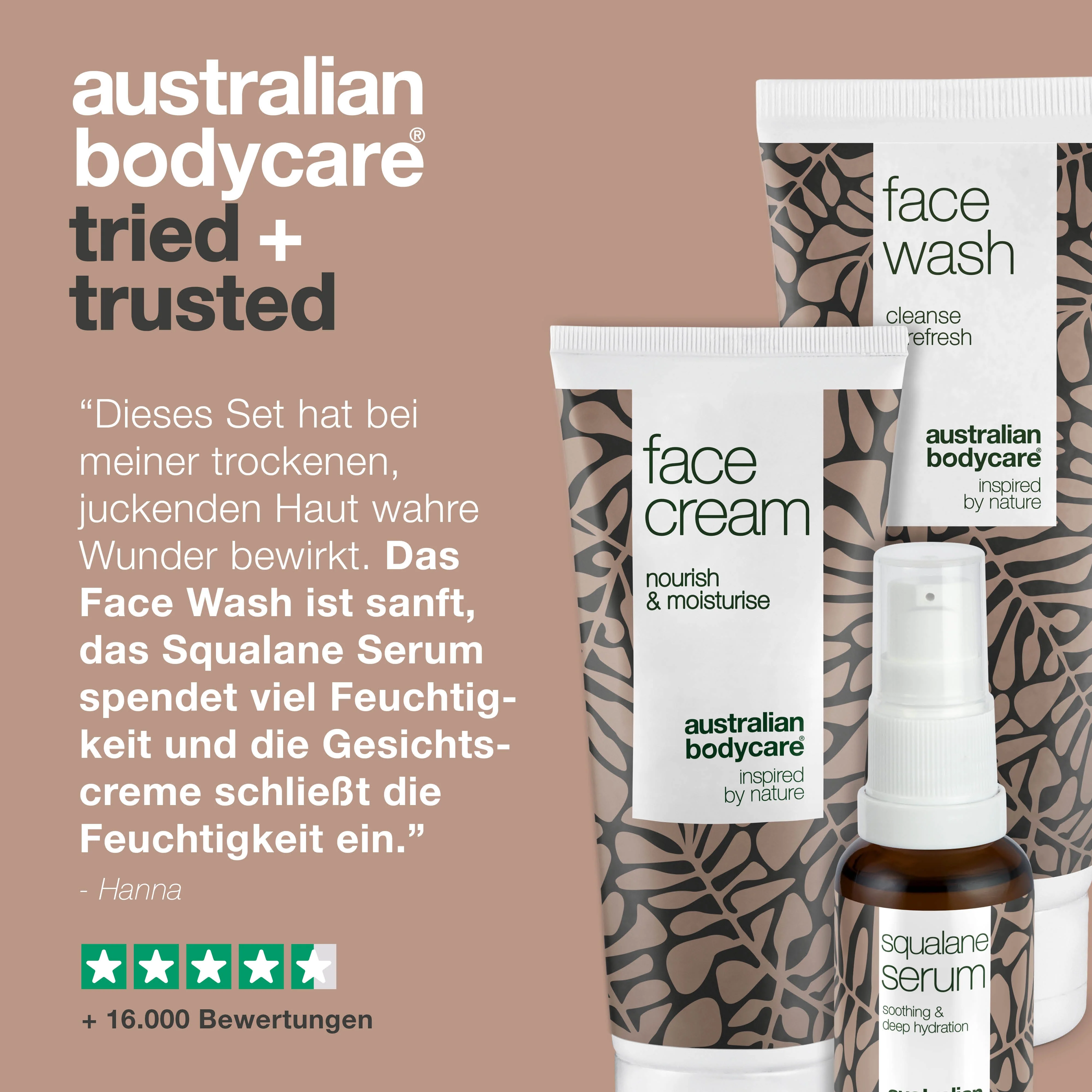 Set für juckende und sehr trockene Haut im Gesicht — 3 Feuchtigkeit spendende Produkte: Gesichtsreinigung, Squalan Serum und Creme - Image 5