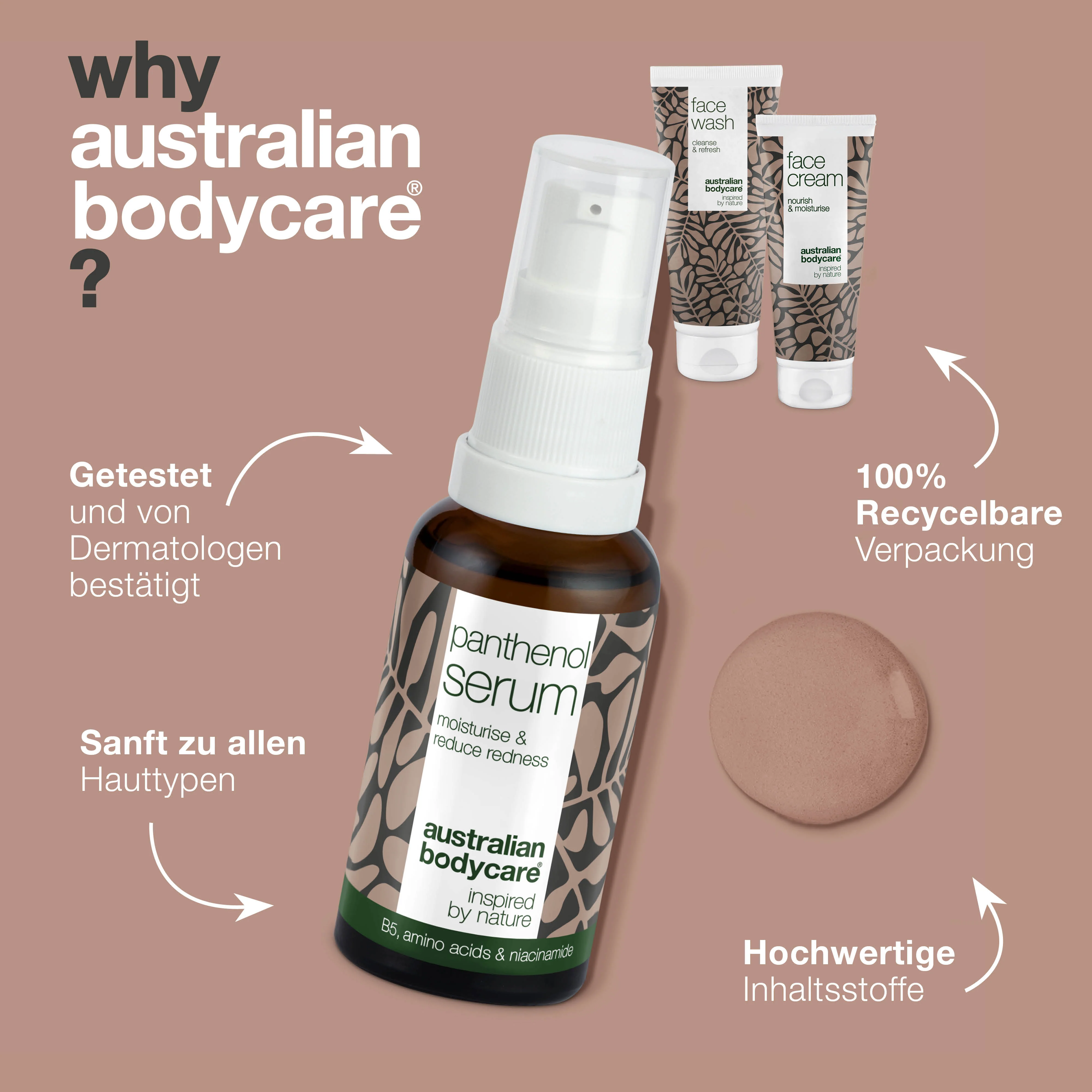 Set zur Pflege von Rosacea, Rötungen & gereizter Haut — 3 beruhigende Produkte zur Anwendung bei Rosacea; Reinigung, Vitamin B5 Serum & Creme - Image 4