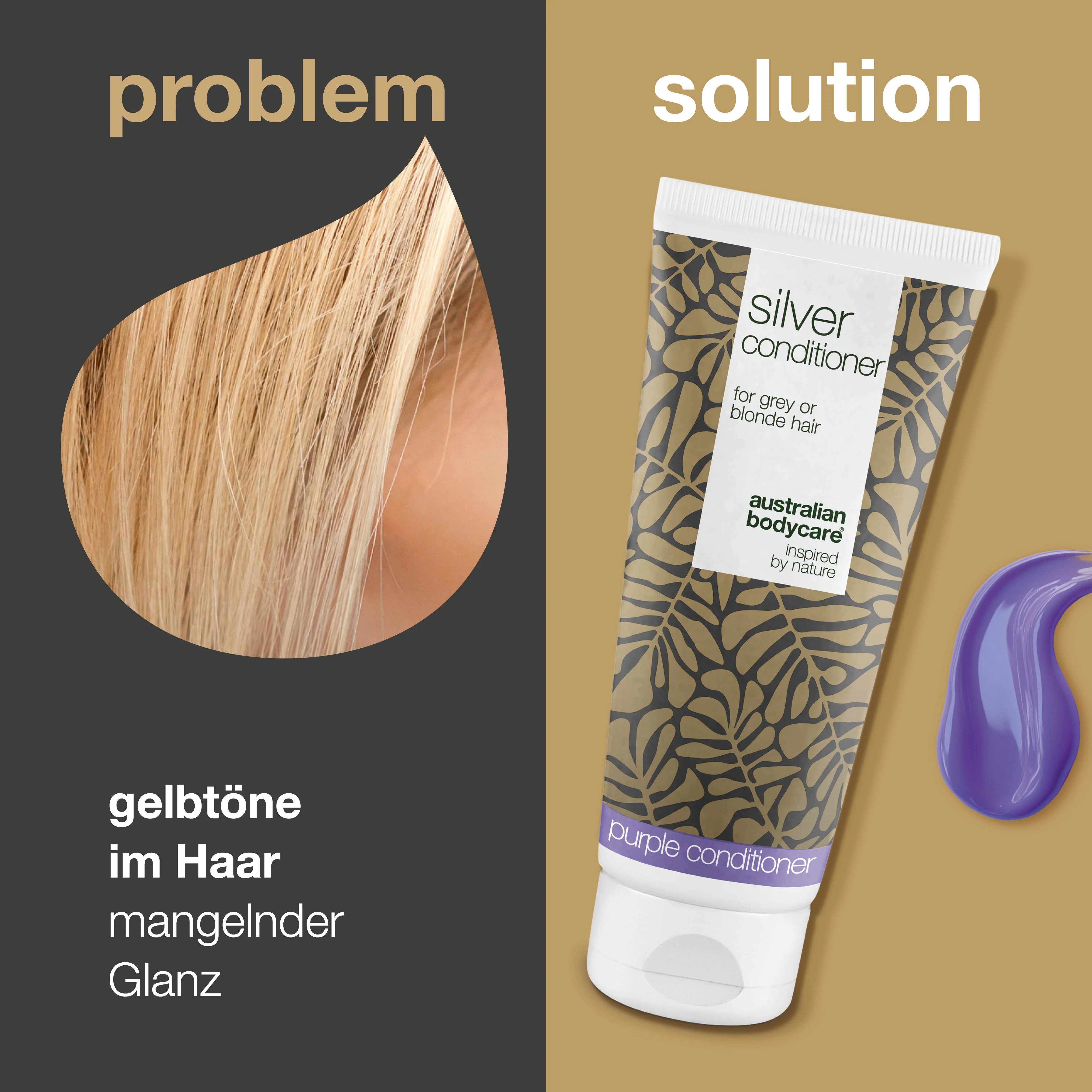 Silberspülung für graues und blondes Haar – Anti-Gelbstich — Conditioner mit violetten Pigmenten entfernt Gelbstiche aus grauem und blondem Haar. Verstärkt kühle Töne und sorgt für Glanz. - Image 2
