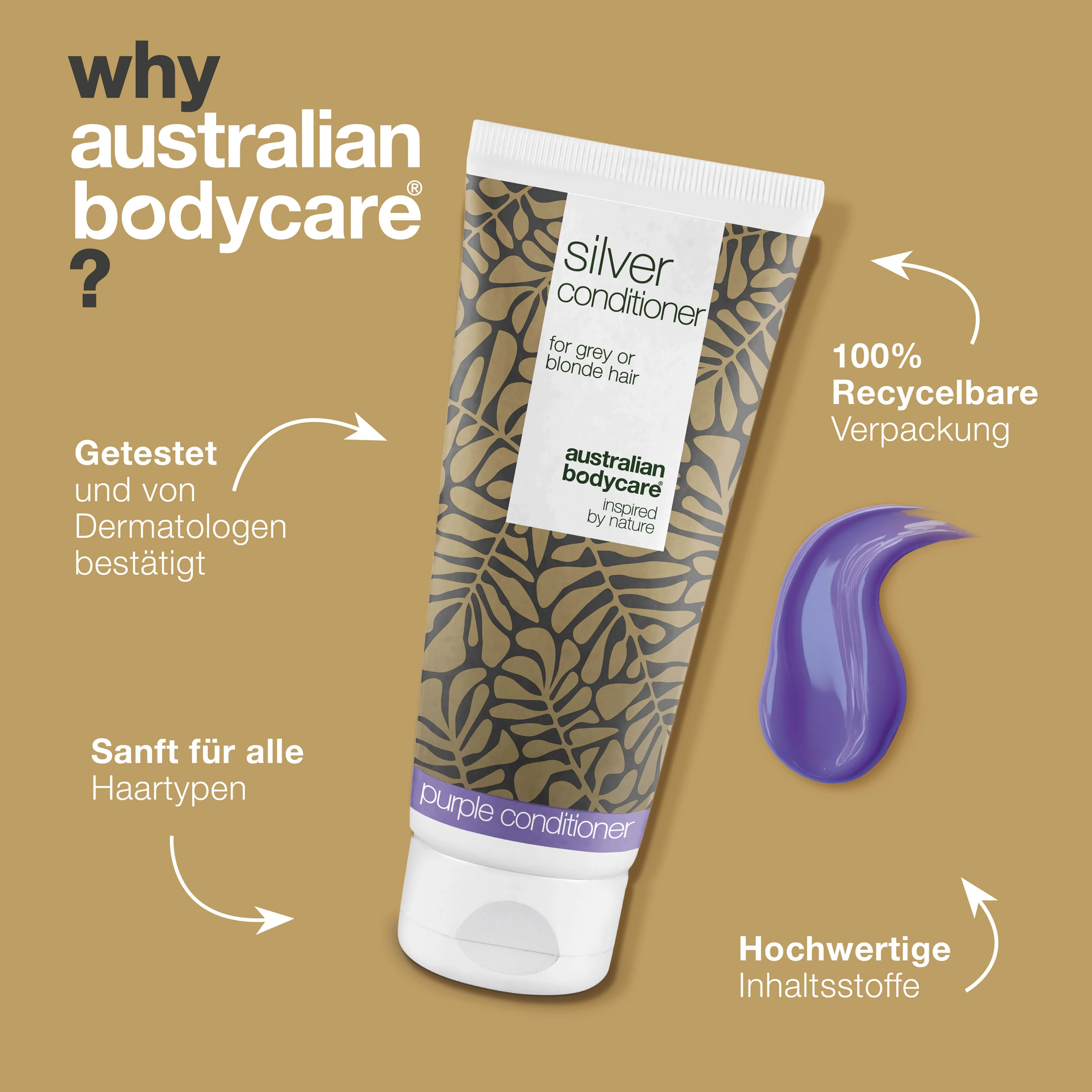 Silberspülung für graues und blondes Haar – Anti-Gelbstich — Conditioner mit violetten Pigmenten entfernt Gelbstiche aus grauem und blondem Haar. Verstärkt kühle Töne und sorgt für Glanz. - Image 4