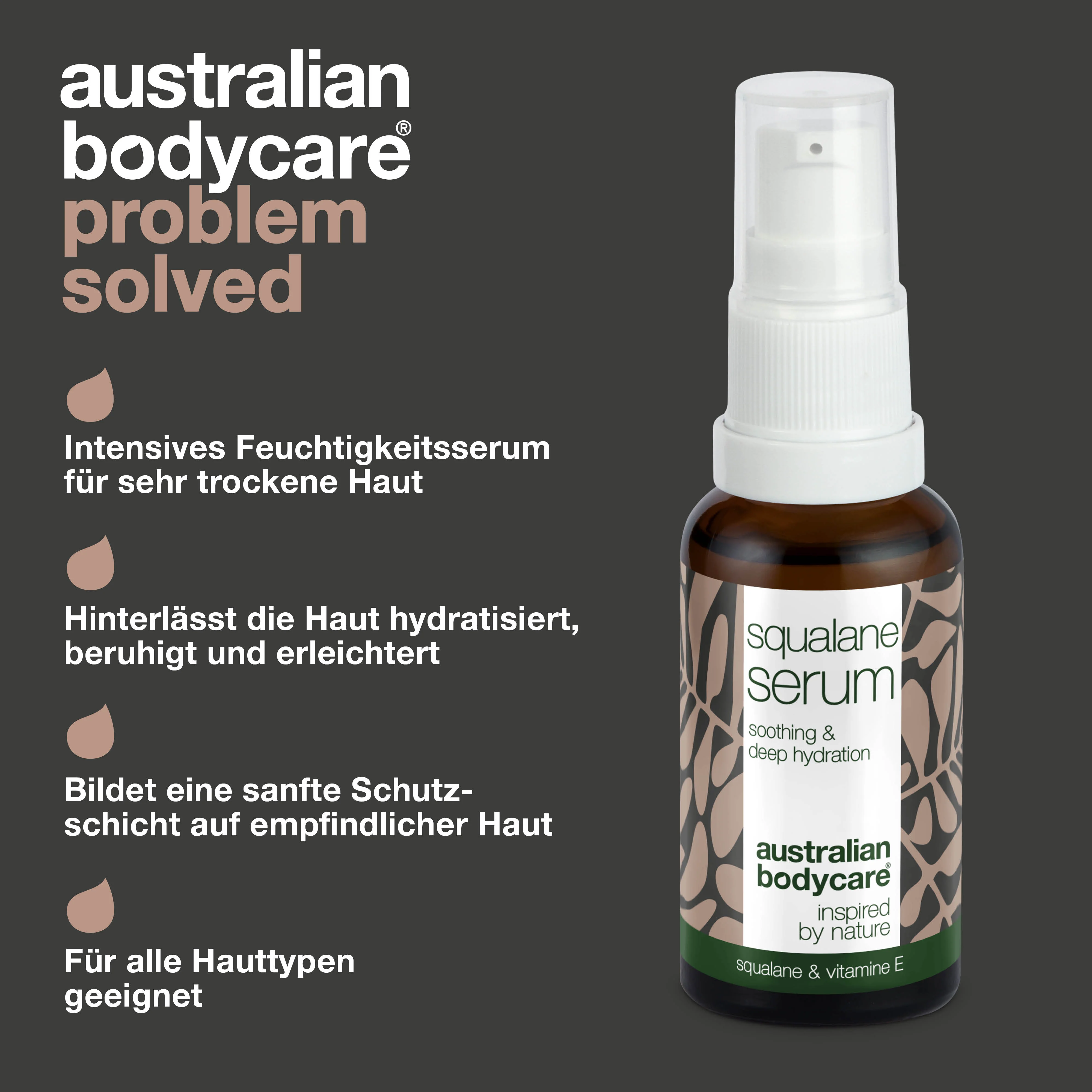 Feuchtigkeitsspendendes Gesichtsserum mit Squalan & Vitamin E — Squalan & Vitamin E spenden trockener Haut Feuchtigkeit. Leichtes, nicht fettendes Serum für weiche, geschmeidige Haut. - Image 3