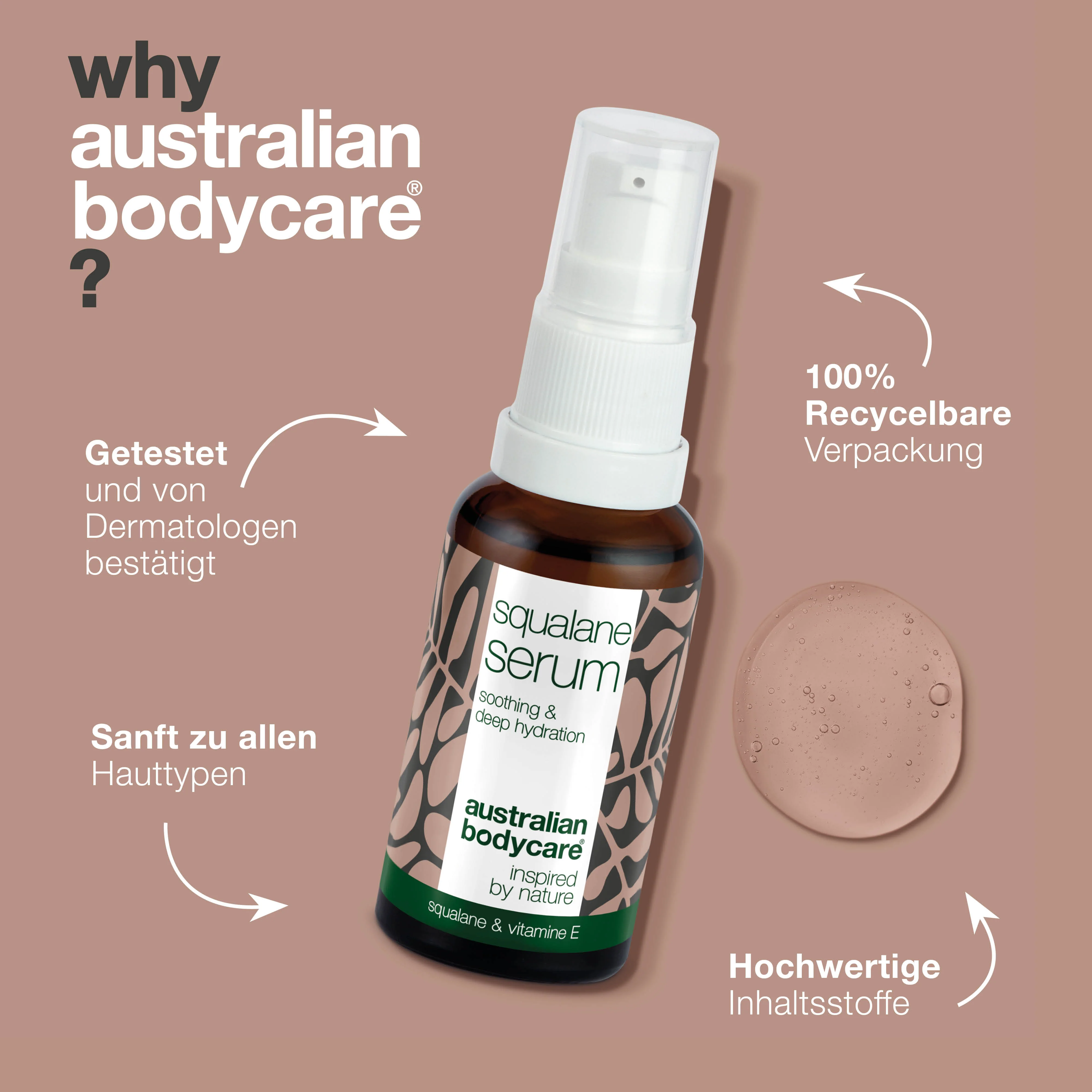 Feuchtigkeitsspendendes Gesichtsserum mit Squalan & Vitamin E — Squalan & Vitamin E spenden trockener Haut Feuchtigkeit. Leichtes, nicht fettendes Serum für weiche, geschmeidige Haut. - Image 4