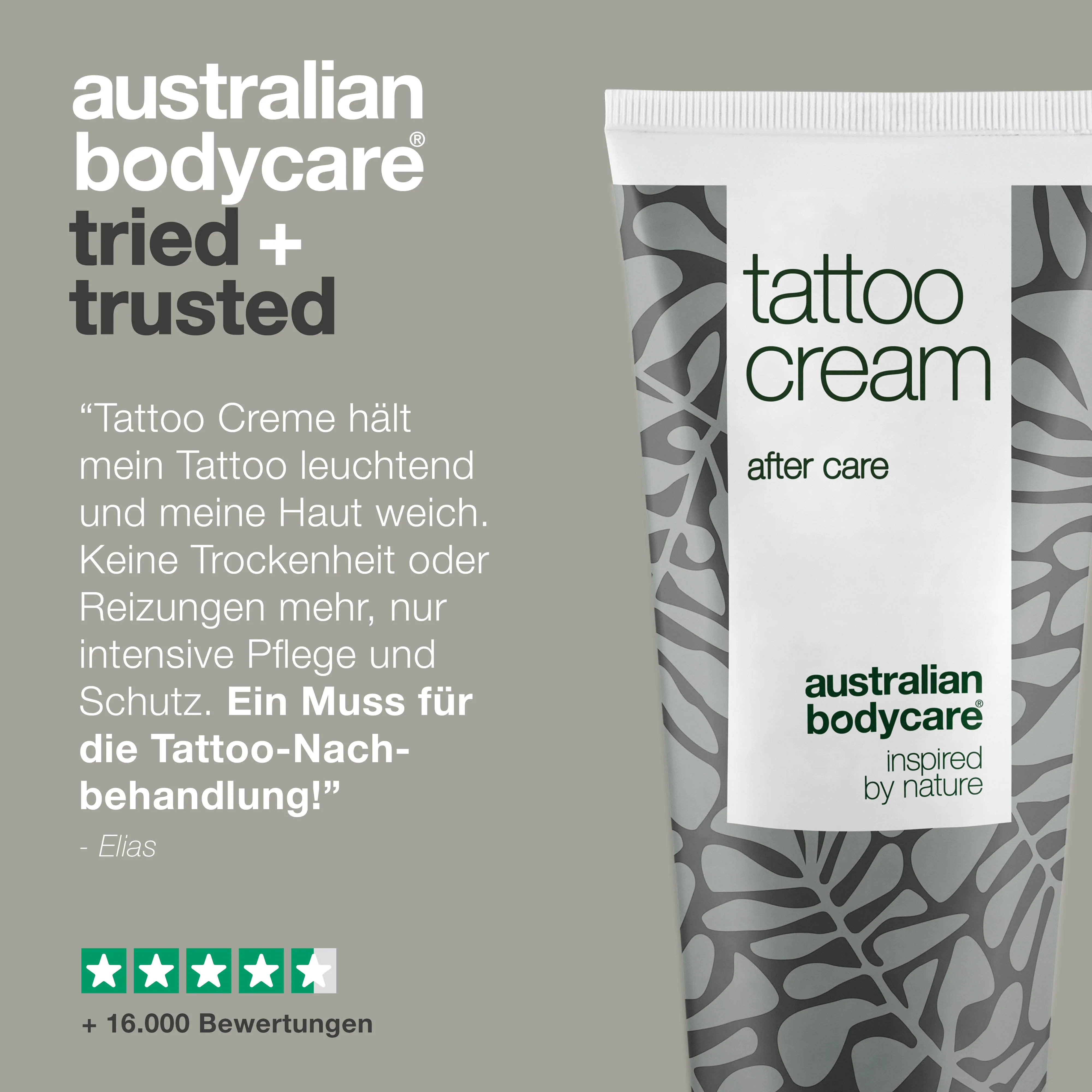 Tattoo Creme – Beruhigt, pflegt & erhält die Farben — Tattoo Creme mit Panthenol & Rizinusöl spendet Feuchtigkeit, schützt und pflegt Tattoos. Hält Farben frisch und die Haut geschmeidig. - Image 5