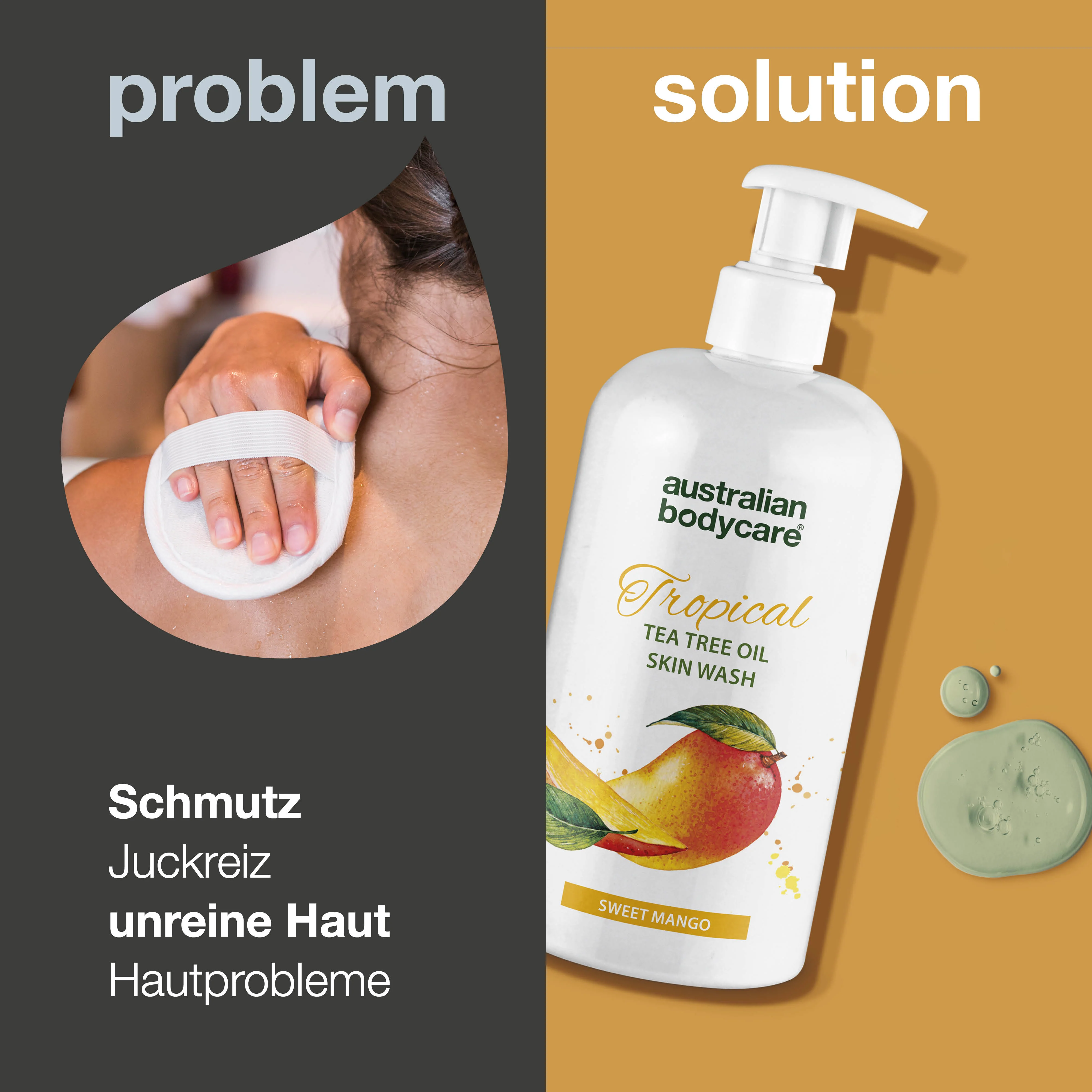 Tropical Skin Wash mit Mango — Duschgel mit Teebaumöl und Mango für eine saubere und gesunde Haut - Image 2