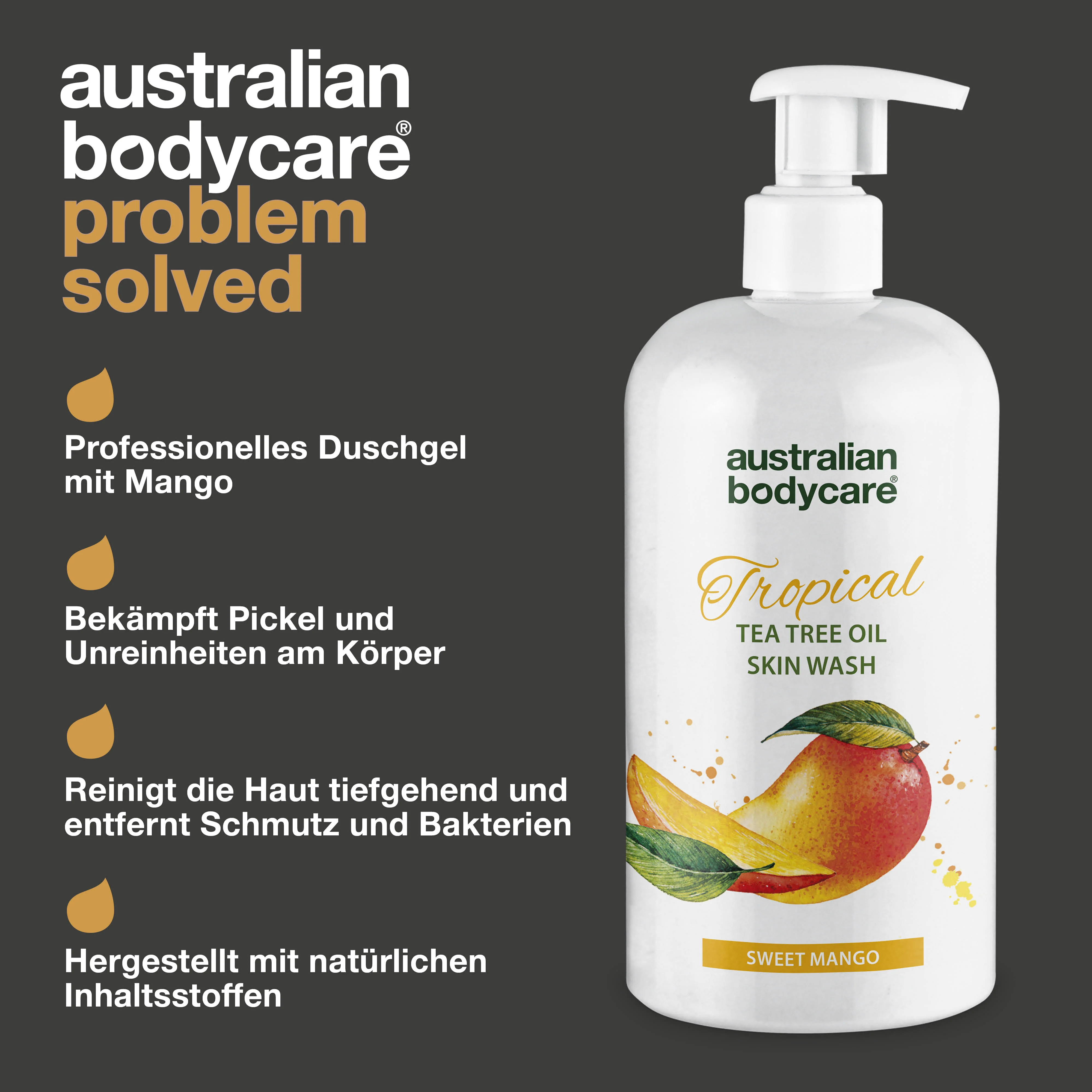 Tropical Skin Wash mit Mango — Duschgel mit Teebaumöl und Mango für eine saubere und gesunde Haut - Image 3